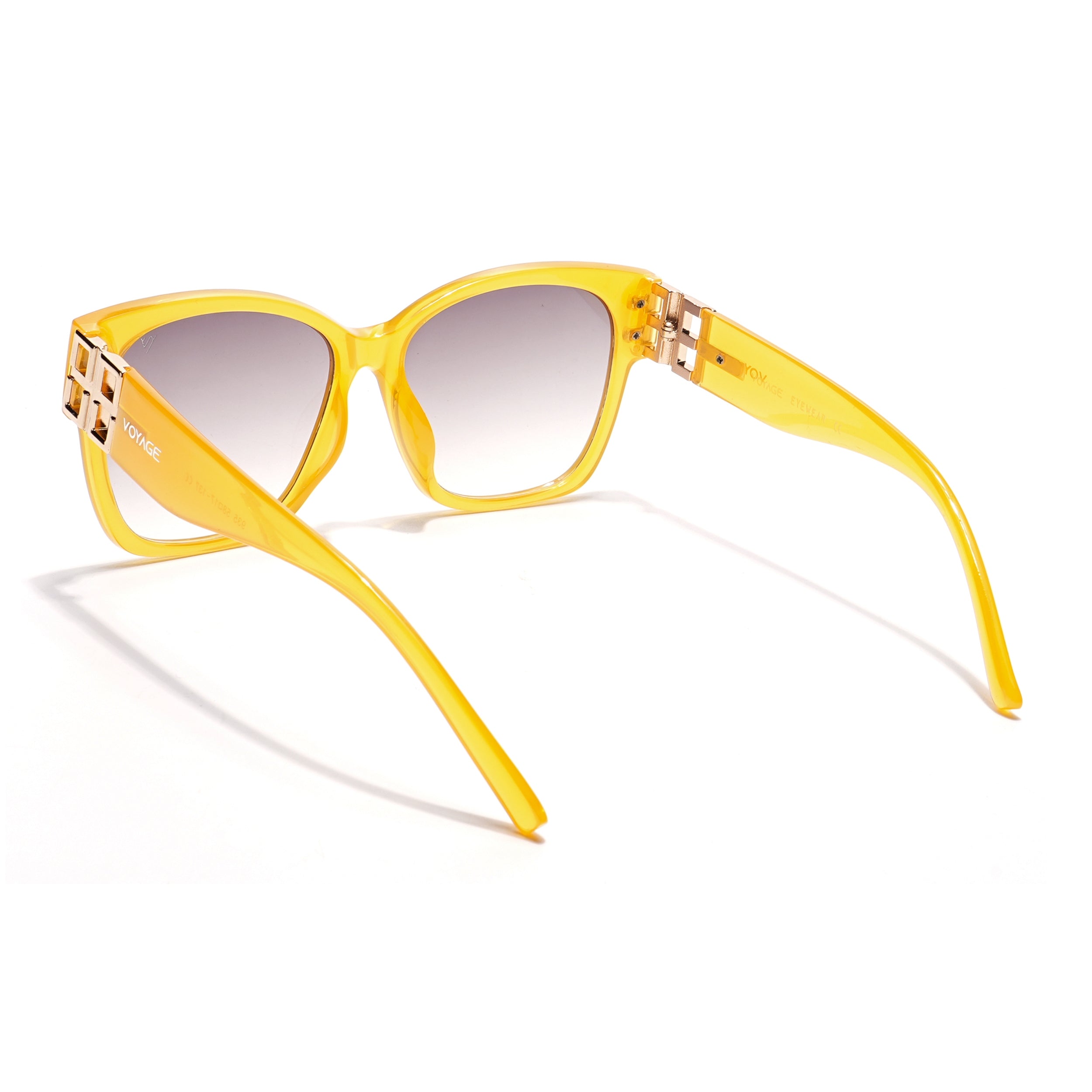 Over Size Sunglasses (Brown & Clear Lens | Light Yellow Frame - MG5811)