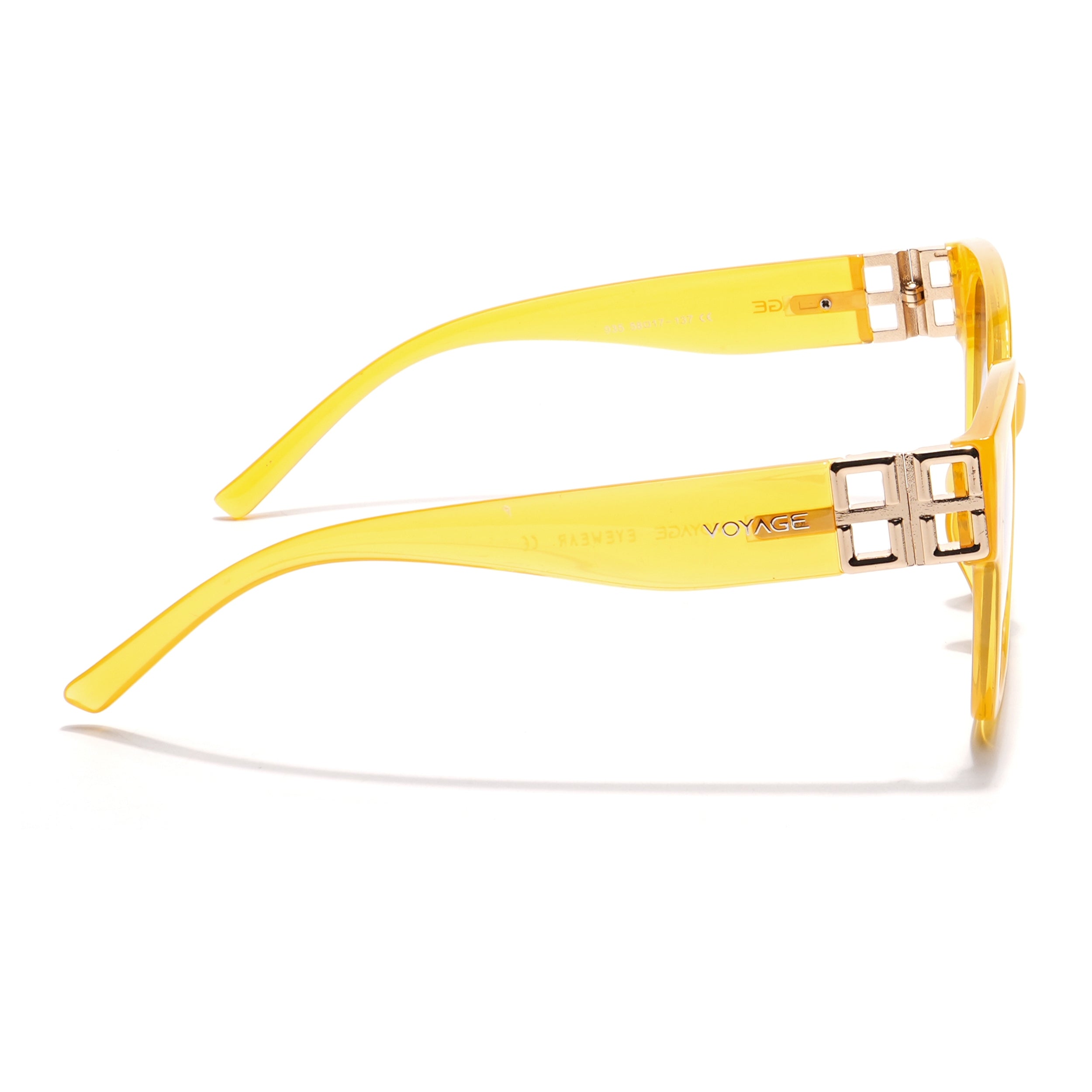 Over Size Sunglasses (Brown & Clear Lens | Light Yellow Frame - MG5811)