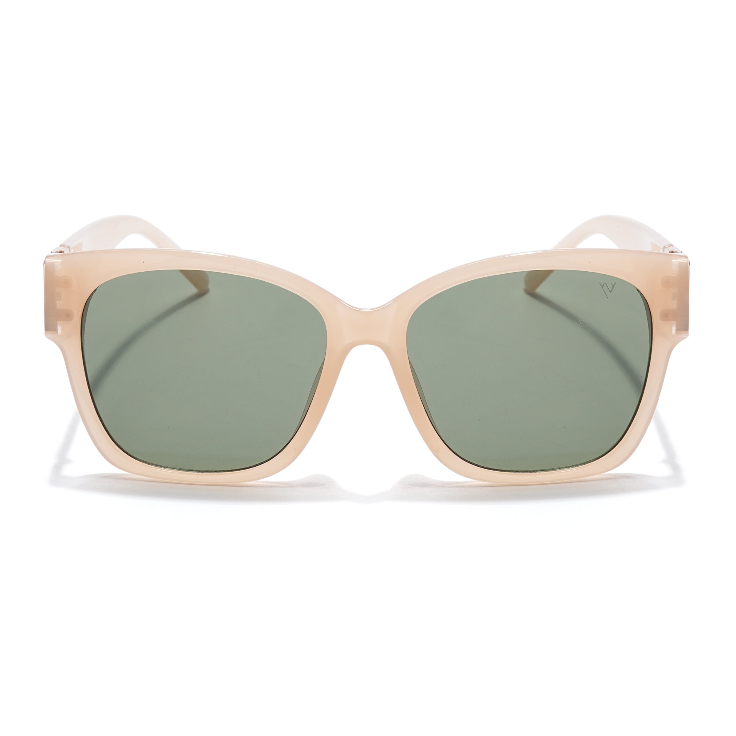 Over Size Sunglasses (Green Lens | Nude Frame - MG5812)