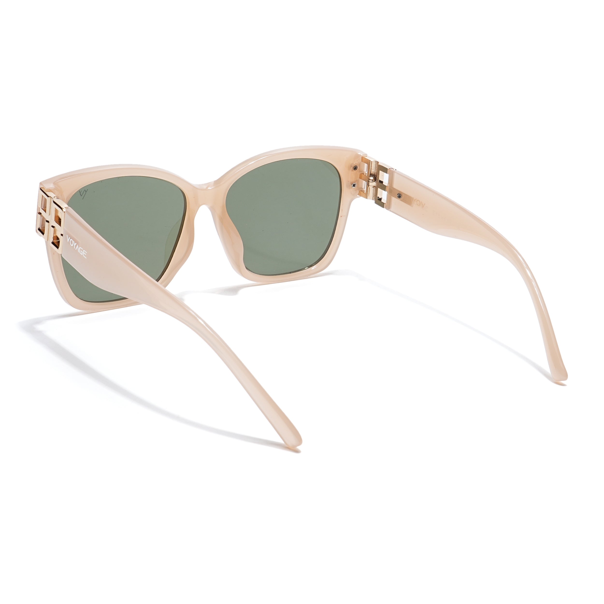 Over Size Sunglasses (Green Lens | Nude Frame - MG5812)