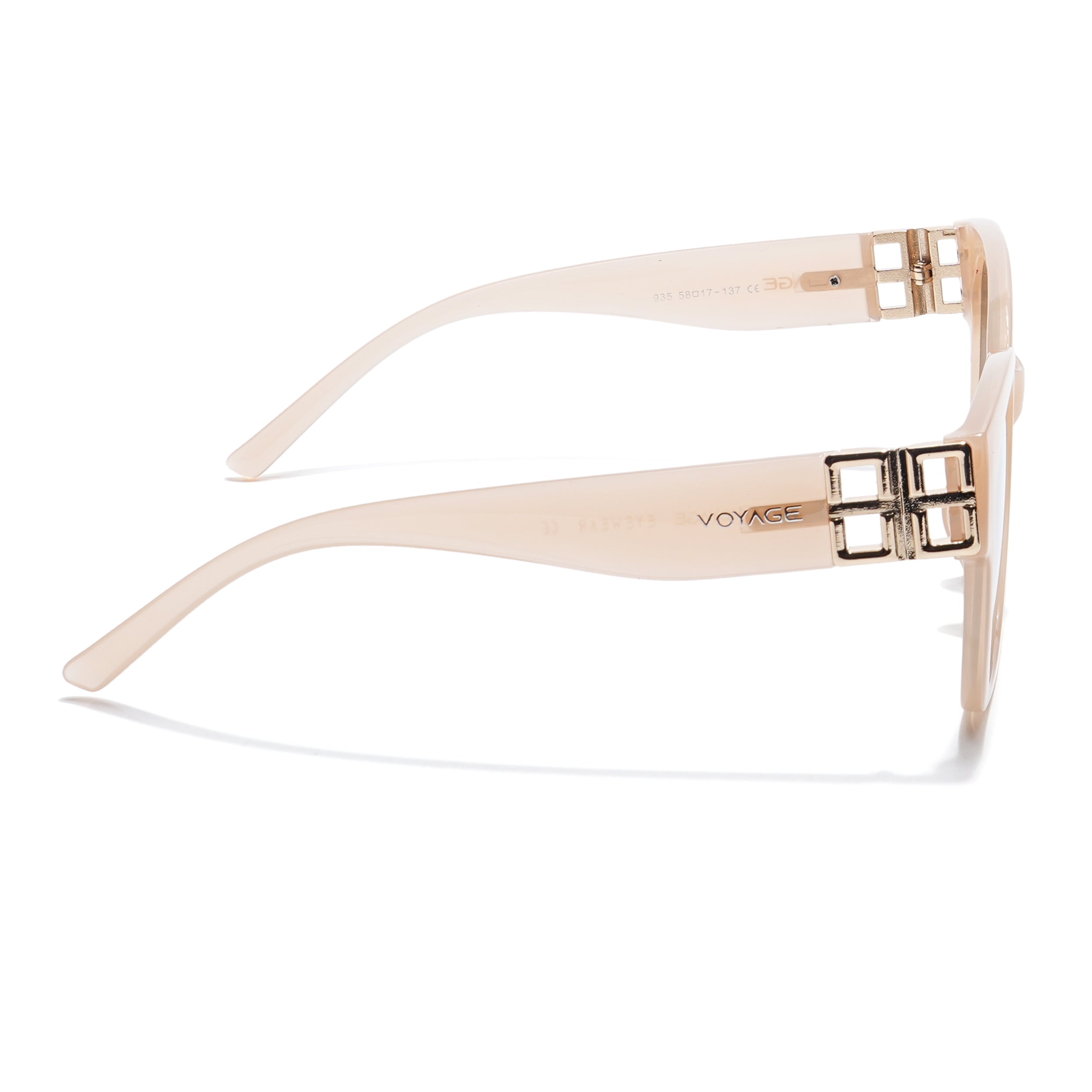 Over Size Sunglasses (Green Lens | Nude Frame - MG5812)