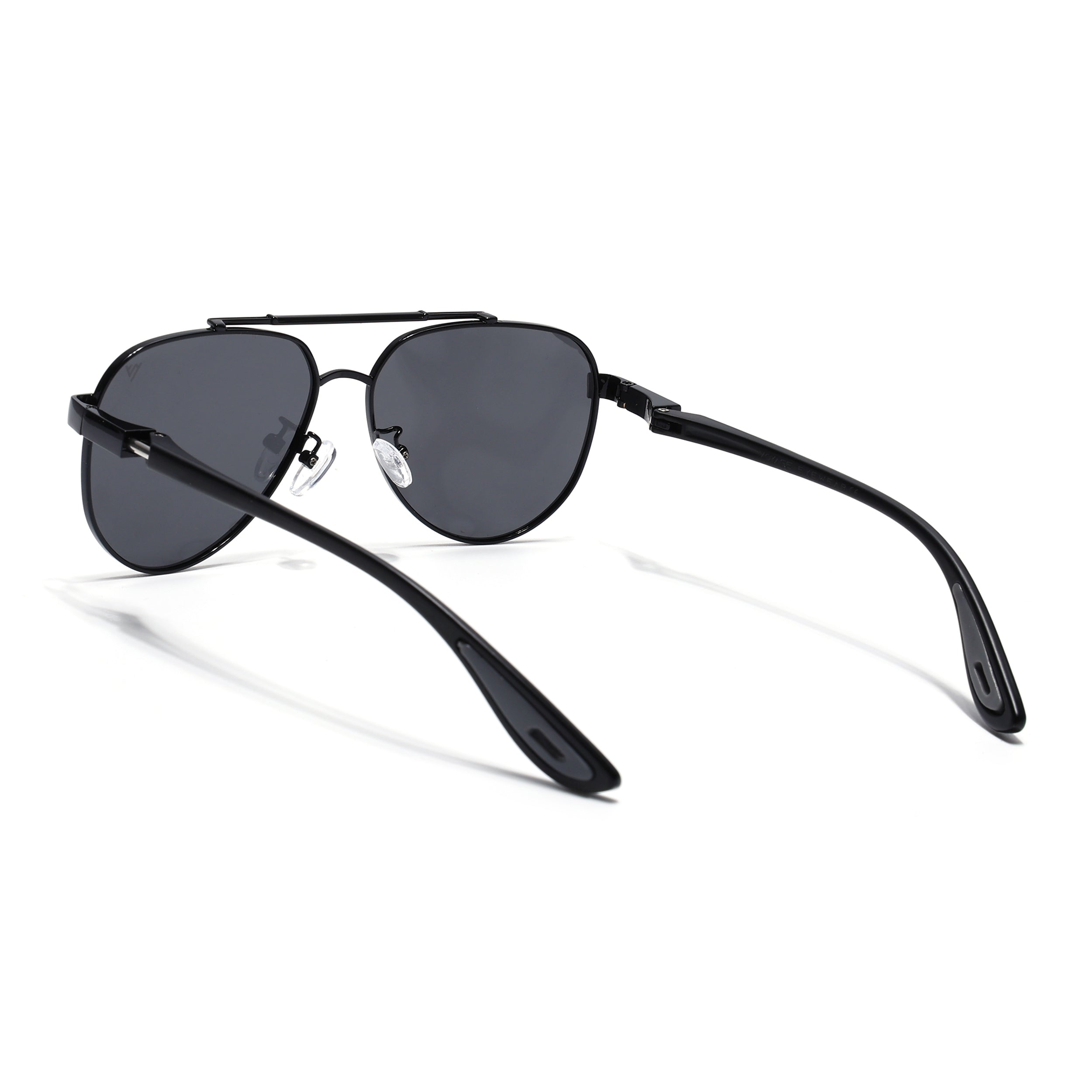 Sukhoi | Black Aviator Polarized Sunglasses for Men & Women | Black Lens - PMG7138