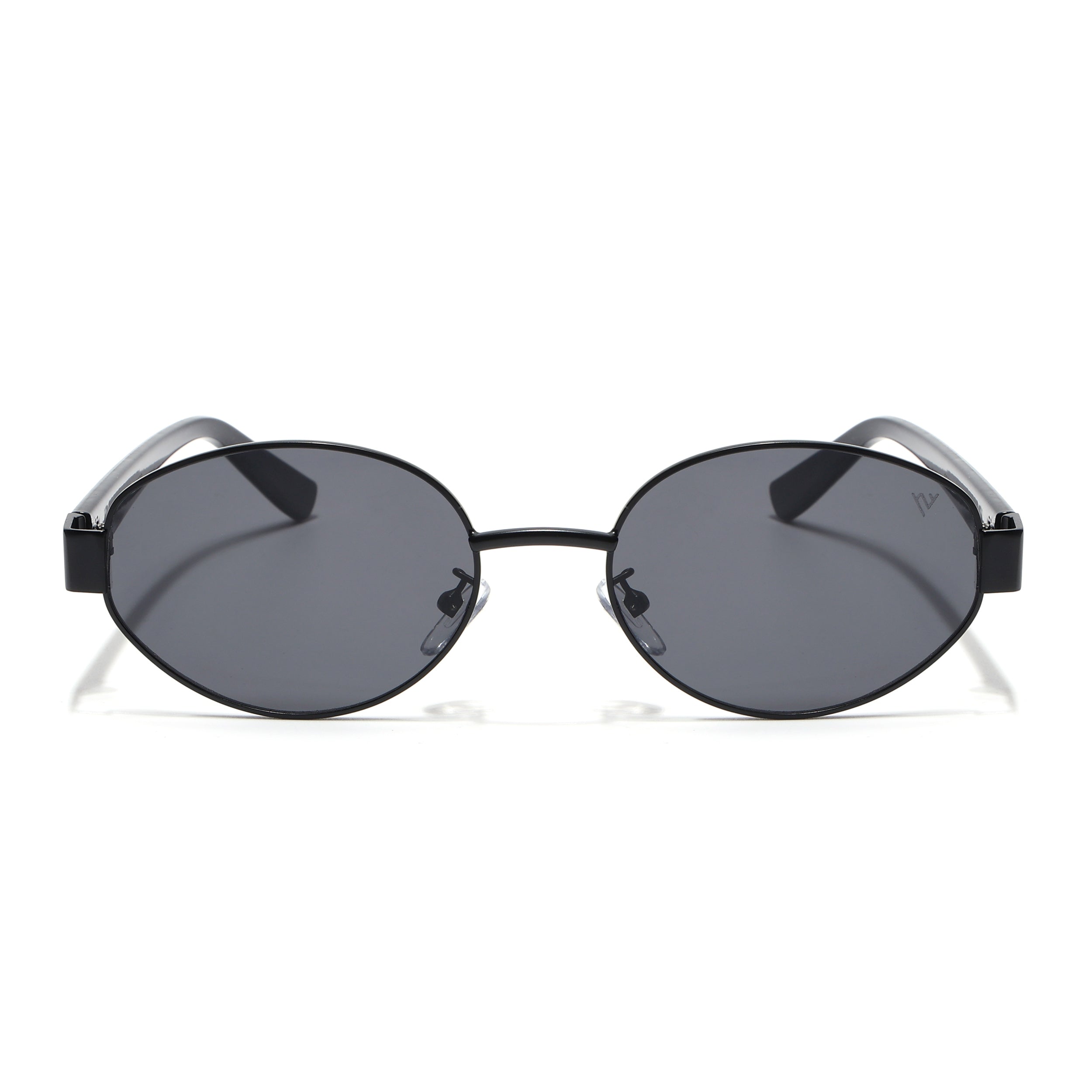 Sable | Oval Sunglasses for Men & Women (Black Lens | Black Frame - MG6893)