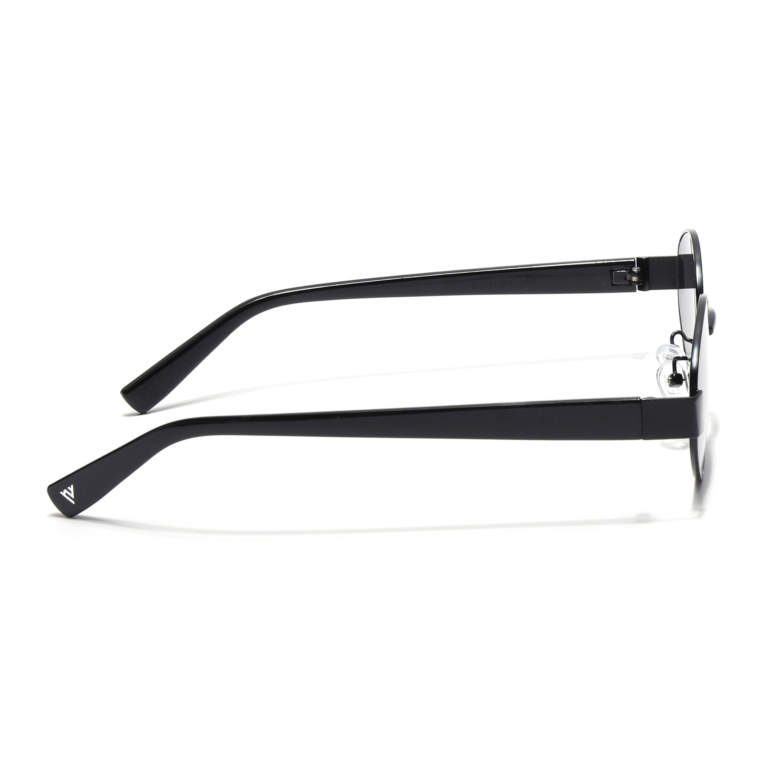 Sable | Oval Sunglasses for Men & Women (Black Lens | Black Frame - MG6893)