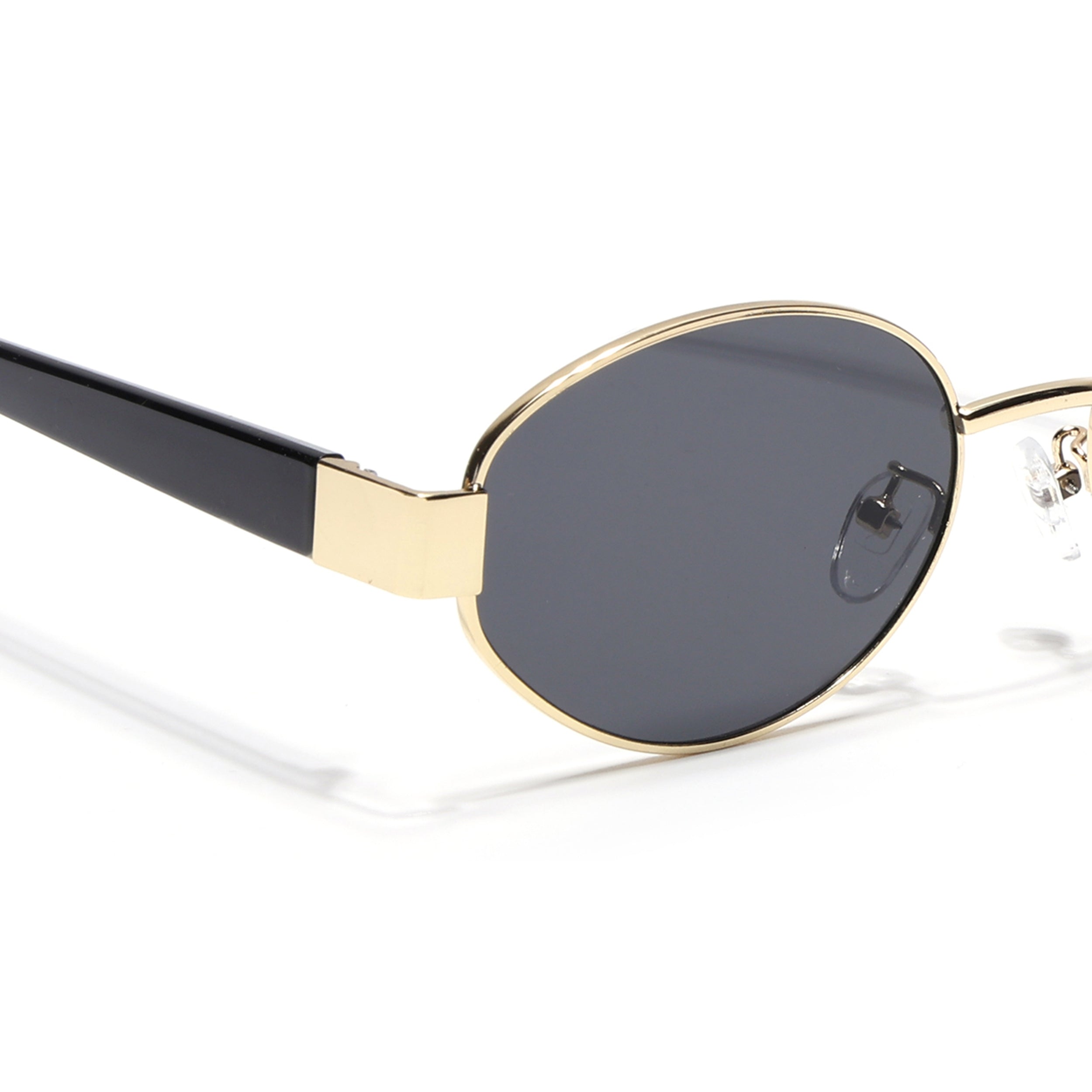 Sable | Golden Oval Sunglasses for Men & Women | Black Lens - MG6894