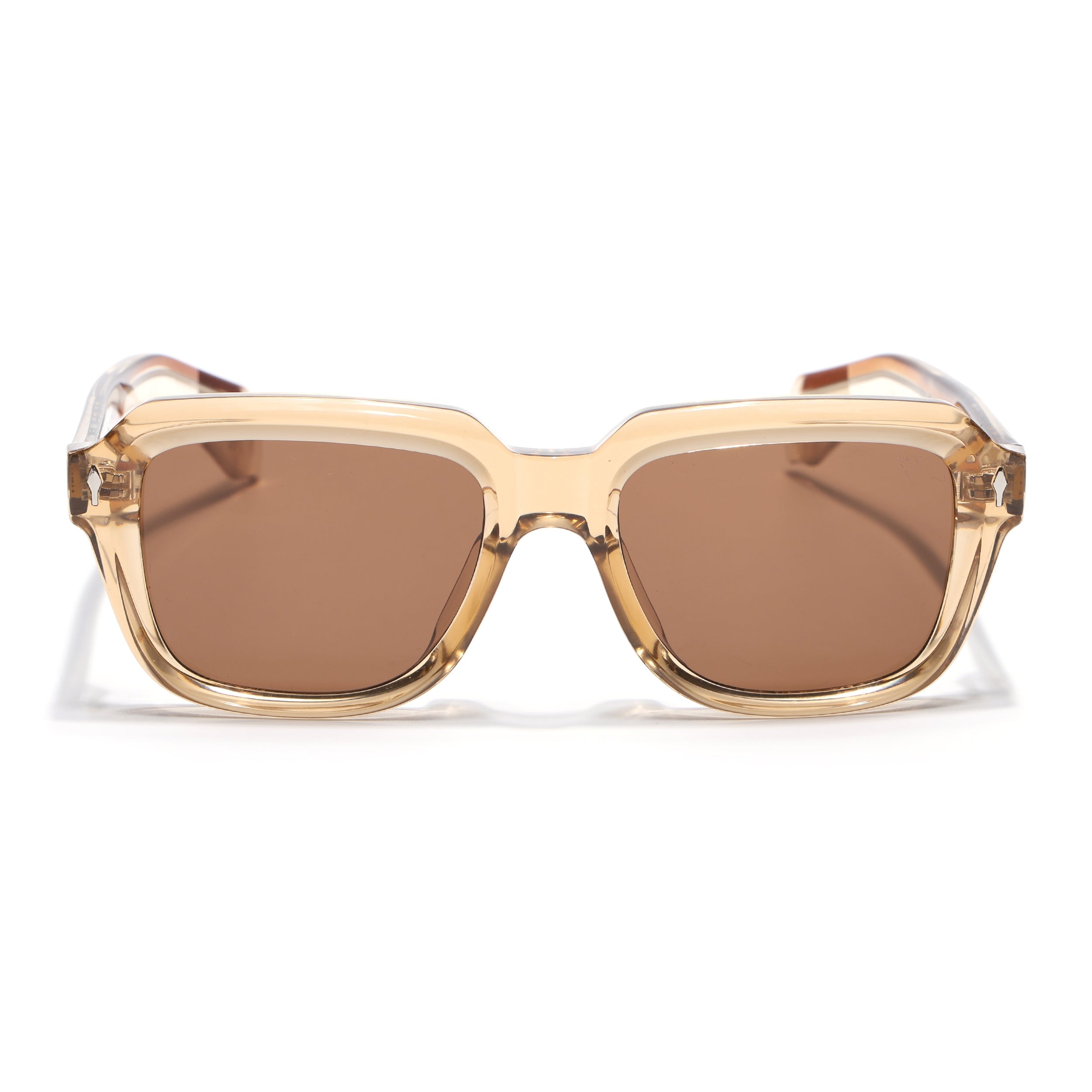 Square Sunglasses for Men & Women (Brown Lens | Brown Frame - SLMG7242)