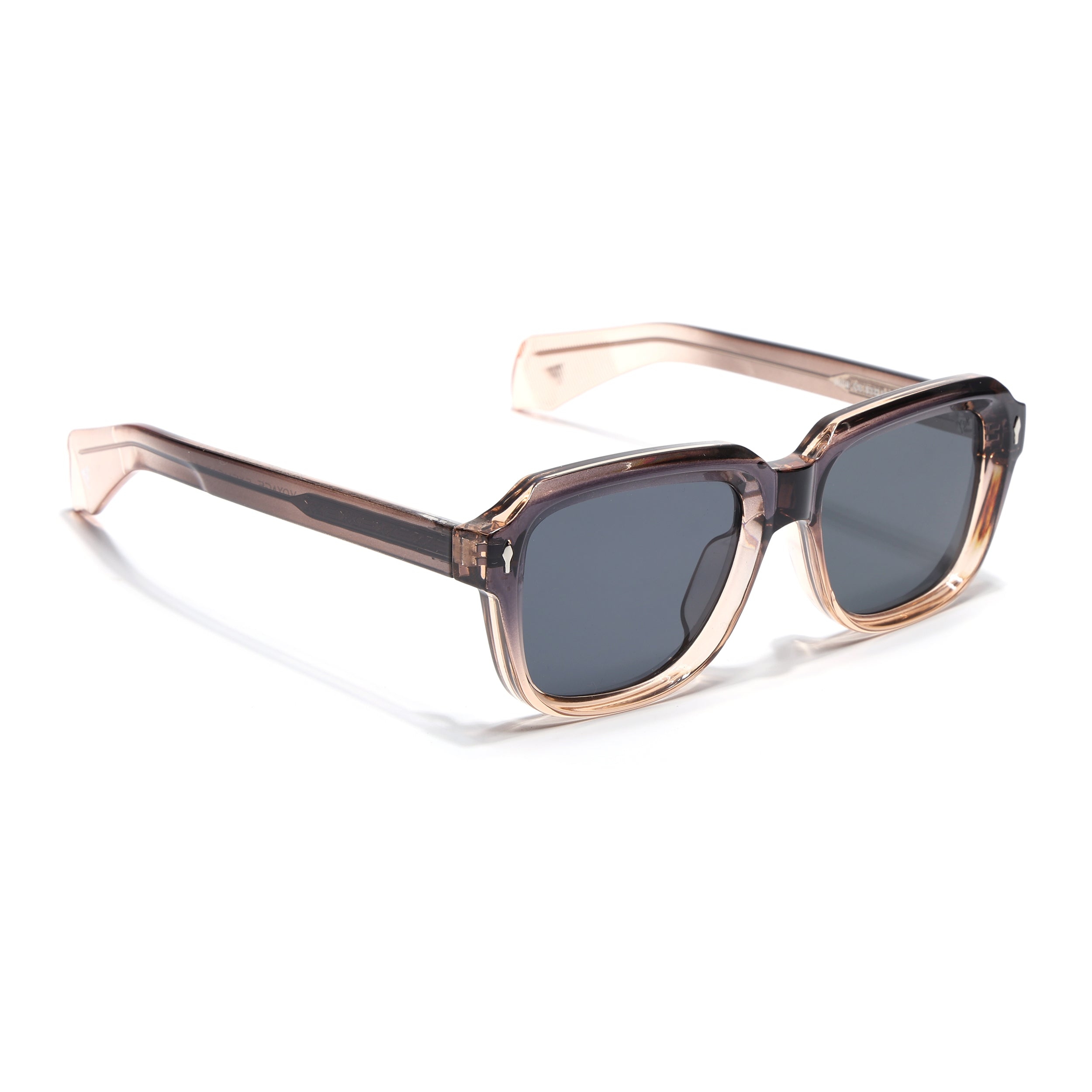 Square Sunglasses for Men & Women (Grey Lens | Purple & Brown Frame - SLMG7243)