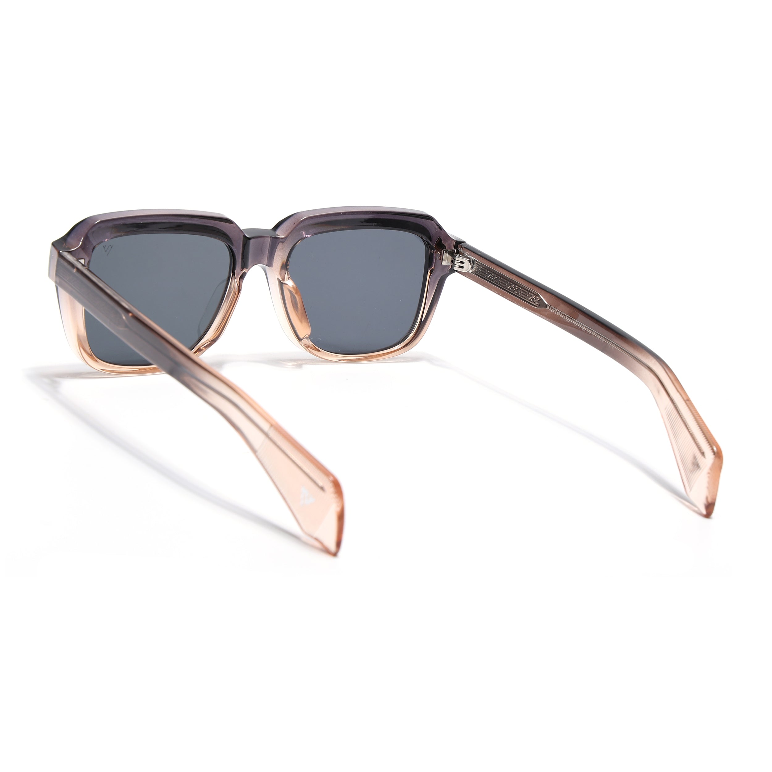 Square Sunglasses for Men & Women (Grey Lens | Purple & Brown Frame - SLMG7243)