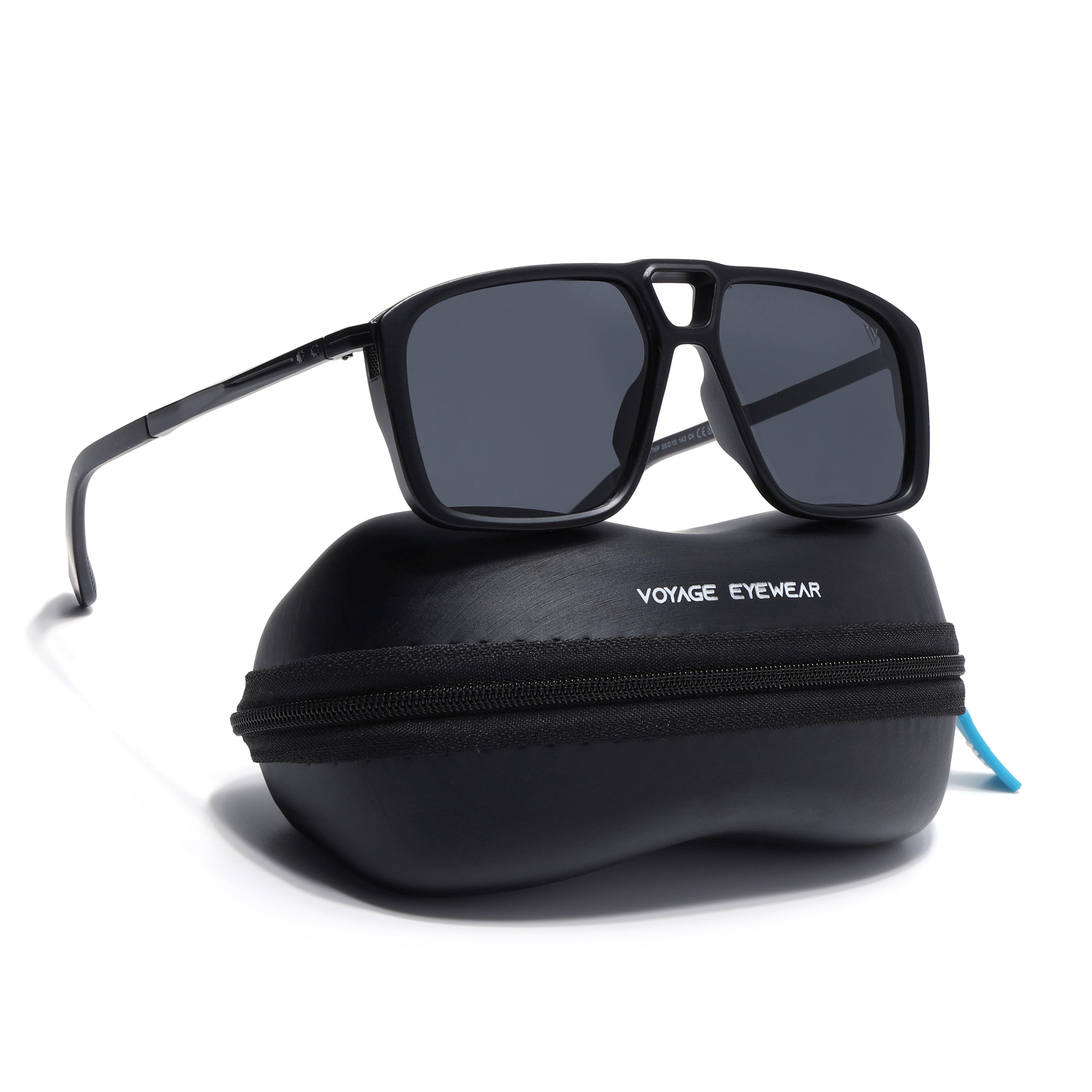 Rebel | Matt Black Wayfarer Polarized Sunglasses | Black Lens - PMG6629