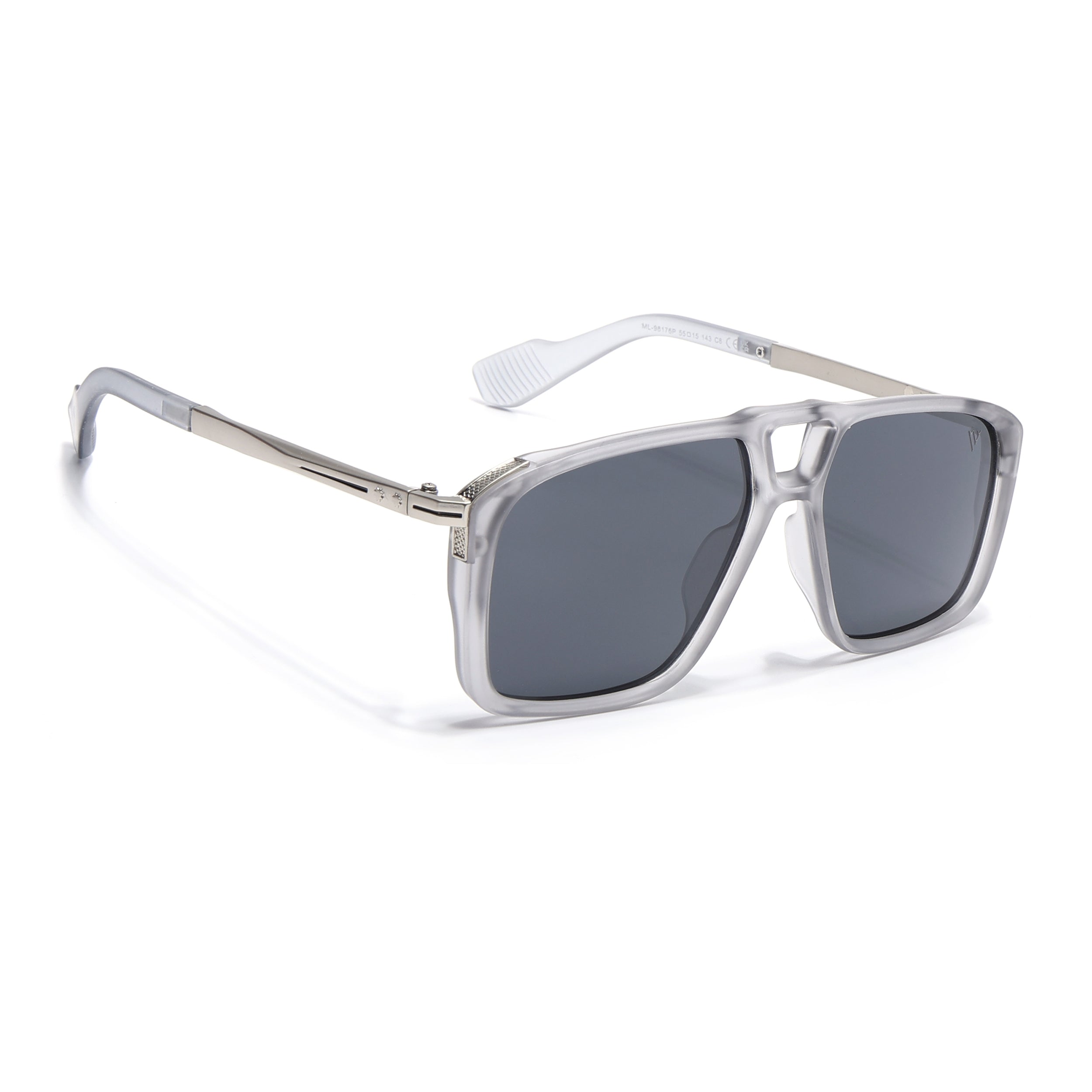 Rebel | Grey Wayfarer Polarized Sunglasses | Black Lens - PMG6630
