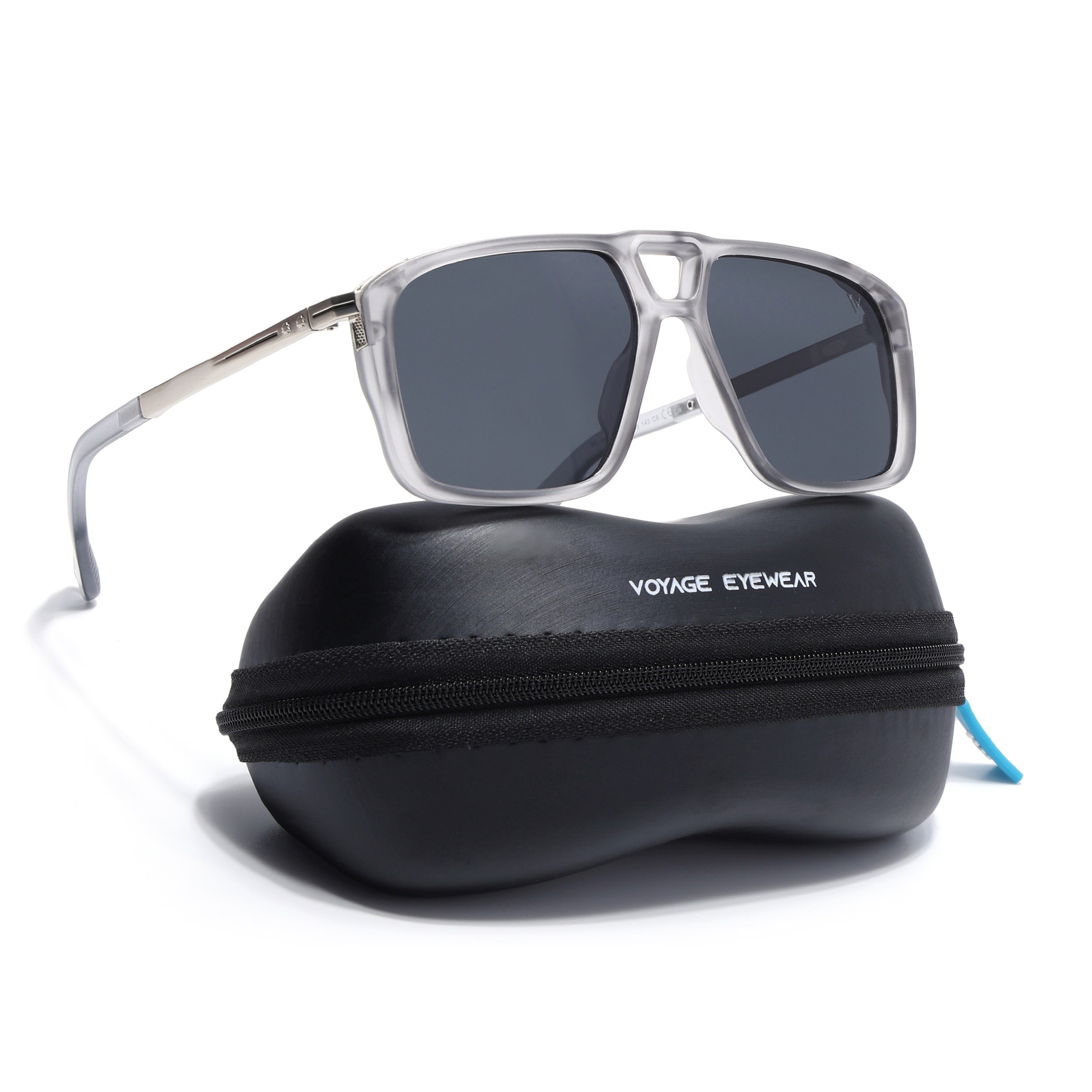 Rebel | Grey Wayfarer Polarized Sunglasses | Black Lens - PMG6630