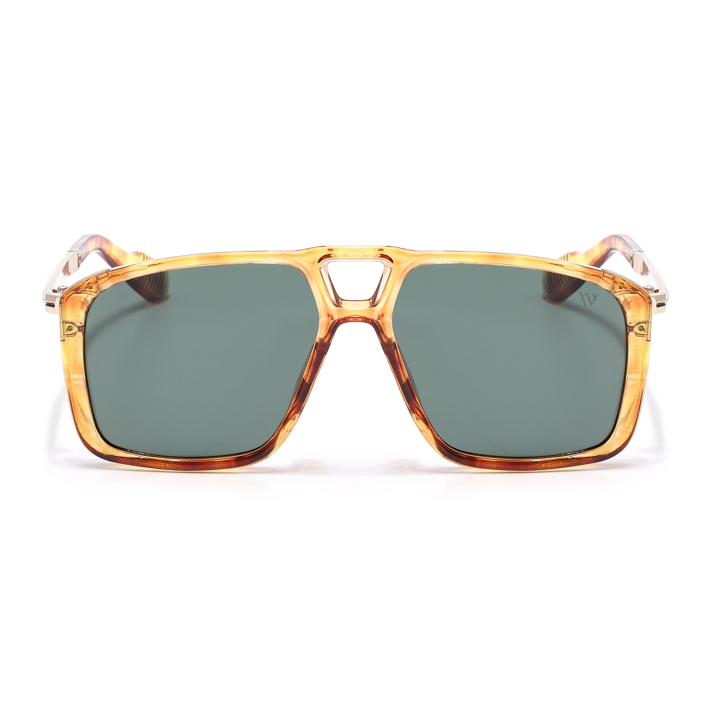Rebel | Dami Brown Wayfarer Polarized Sunglasses | Green Lens - PMG6631