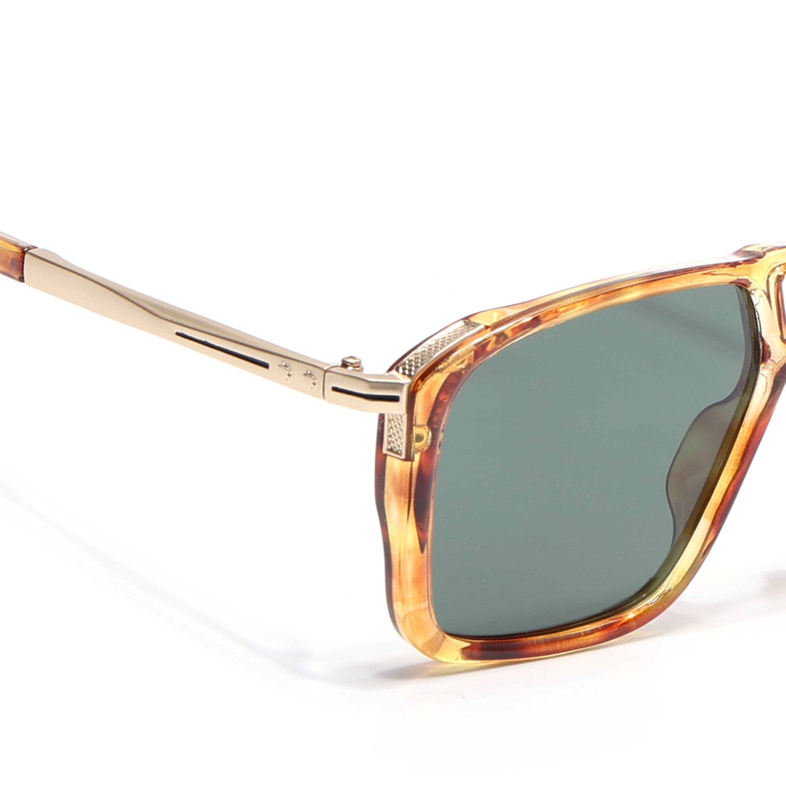 Rebel | Dami Brown Wayfarer Polarized Sunglasses | Green Lens - PMG6631