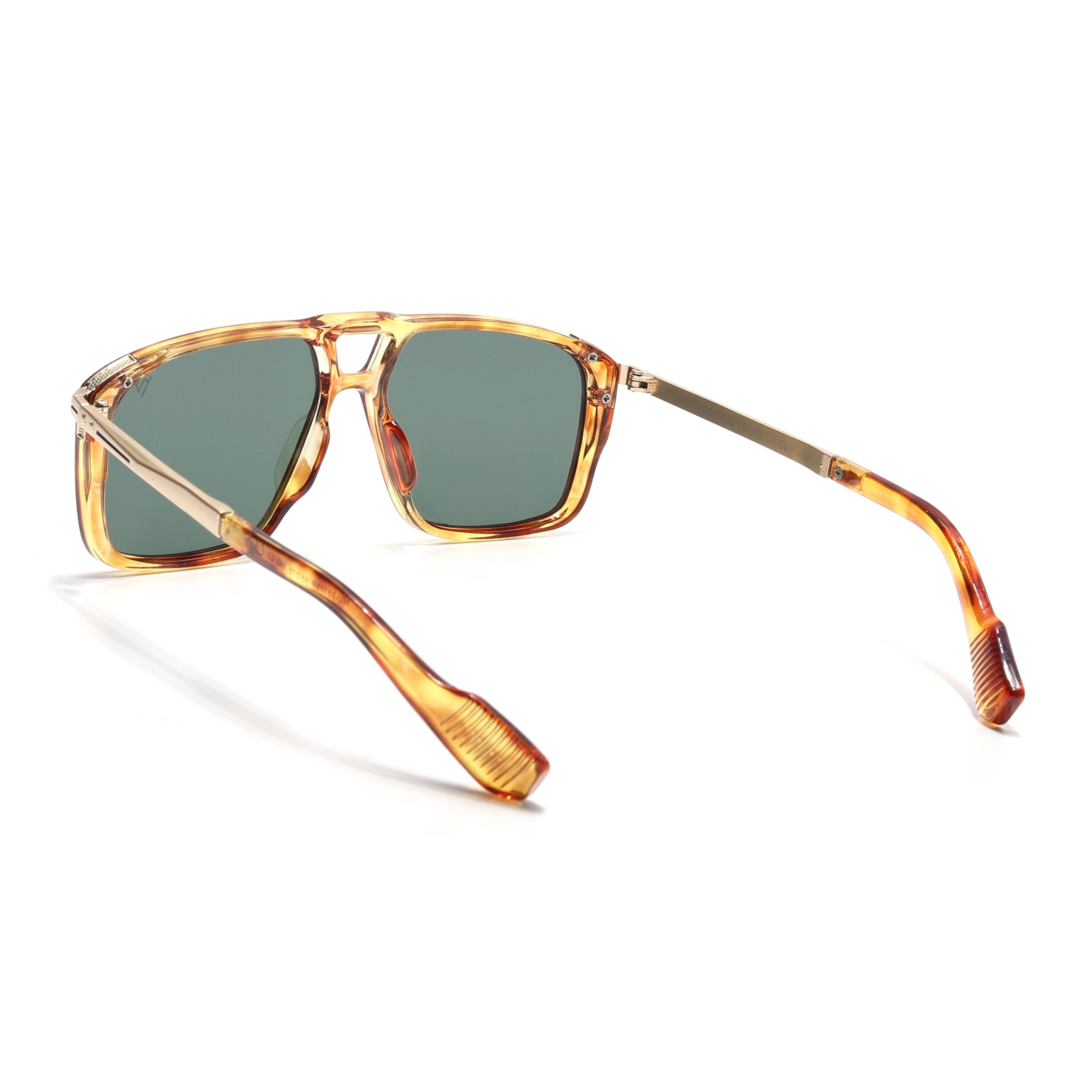 Rebel | Dami Brown Wayfarer Polarized Sunglasses | Green Lens - PMG6631