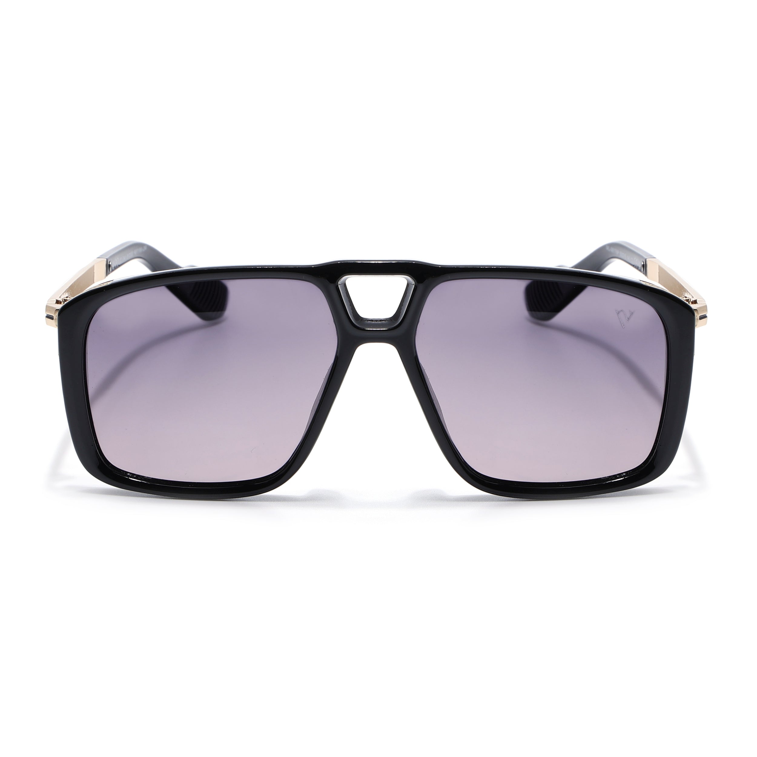 Rebel | Shine Black Wayfarer Polarized Sunglasses | Light Purple Lens - PMG6632