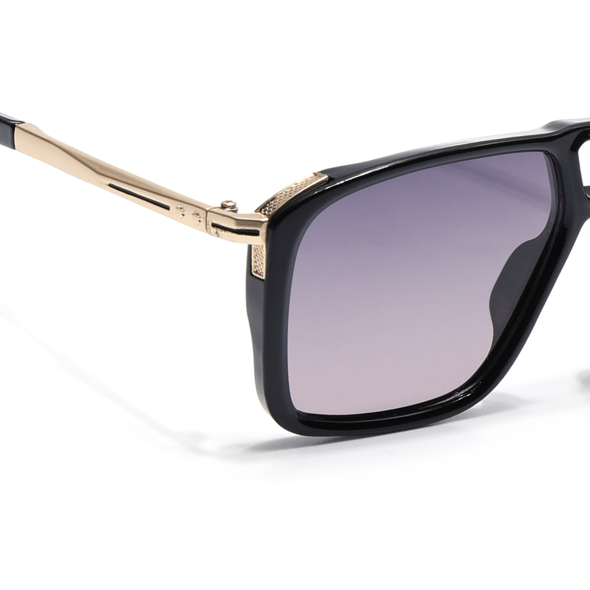 Rebel | Shine Black Wayfarer Polarized Sunglasses | Light Purple Lens - PMG6632