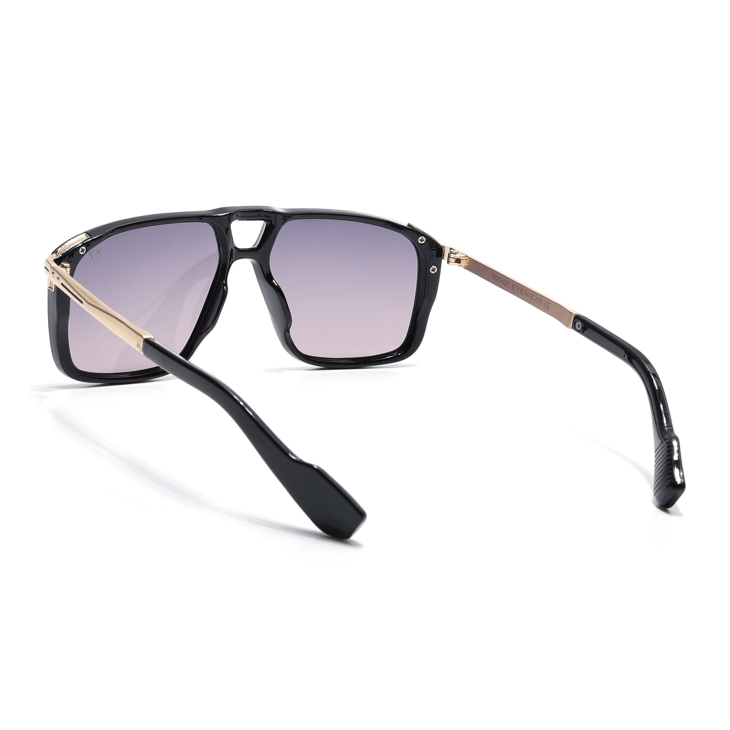 Rebel | Shine Black Wayfarer Polarized Sunglasses | Light Purple Lens - PMG6632