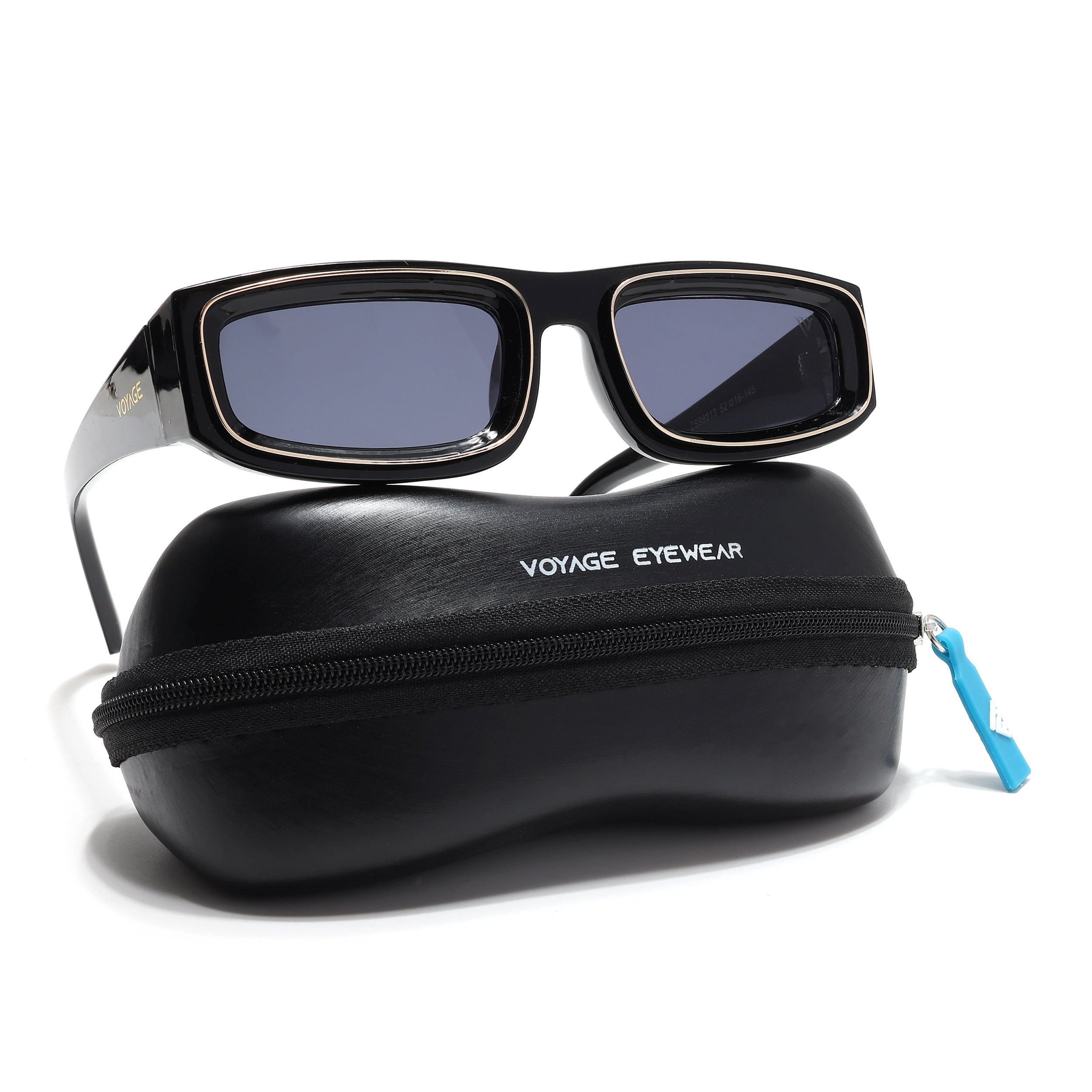 Old Smuggler | Shine Black Unisex Sunglasses | Black Lens - MG6575