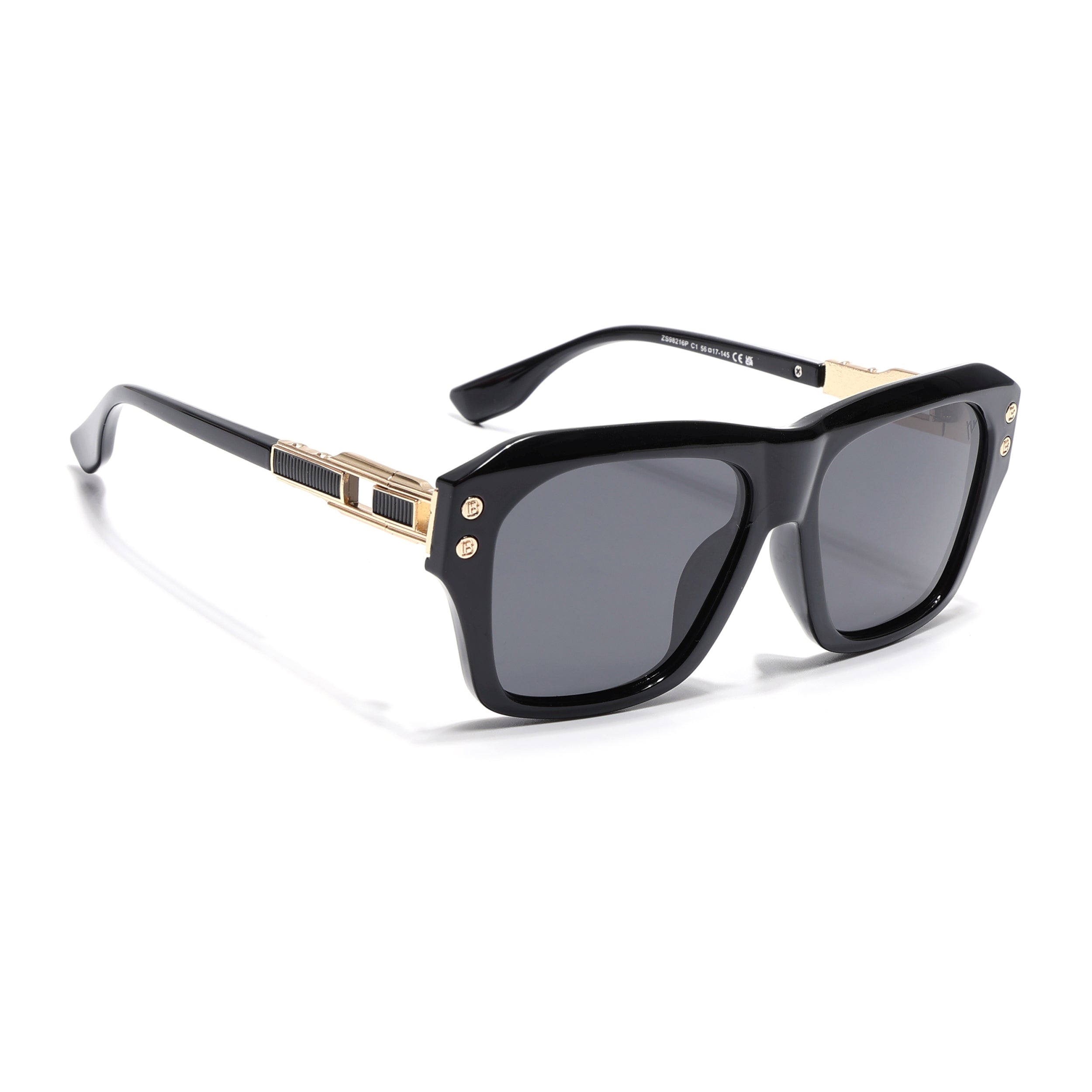 Carbon | Black Wayfarer Polarized Sunglasses | Black Lens - PMG6698