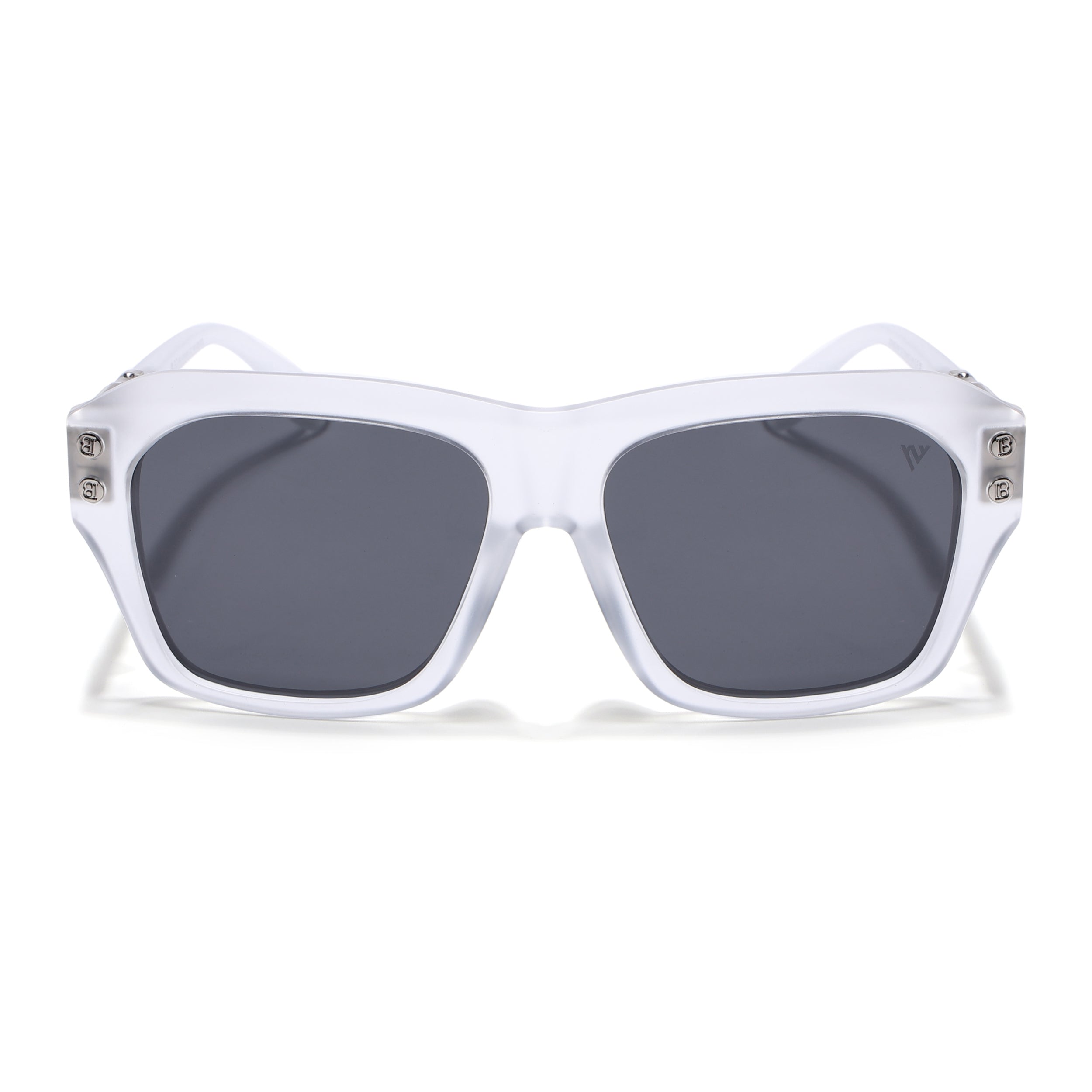 Carbon | Transparent Wayfarer Polarized Sunglasses | Black Lens - PMG6702