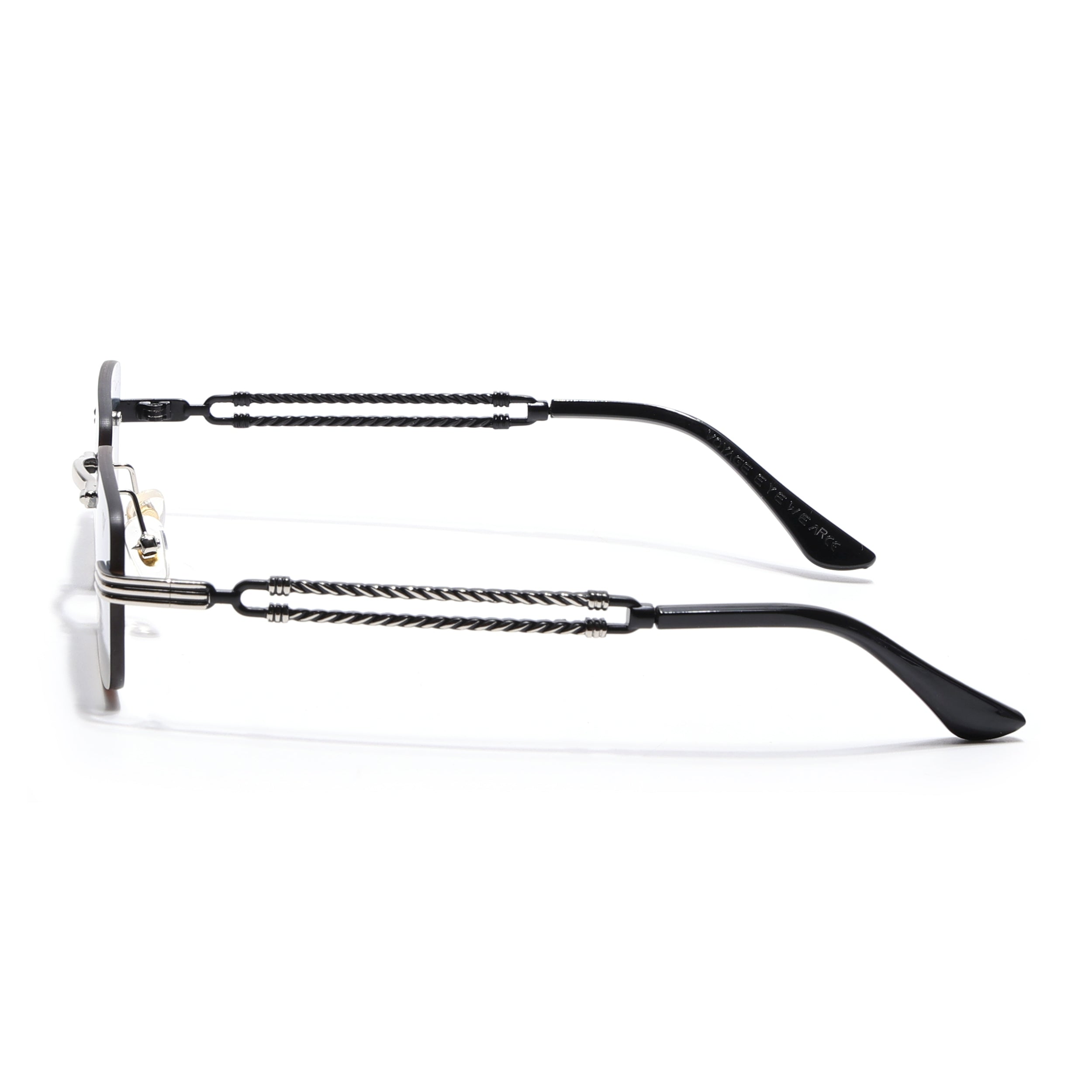 Barrel | Bronze Blue Rimless Sunglasses | Silver Frame - MG6661