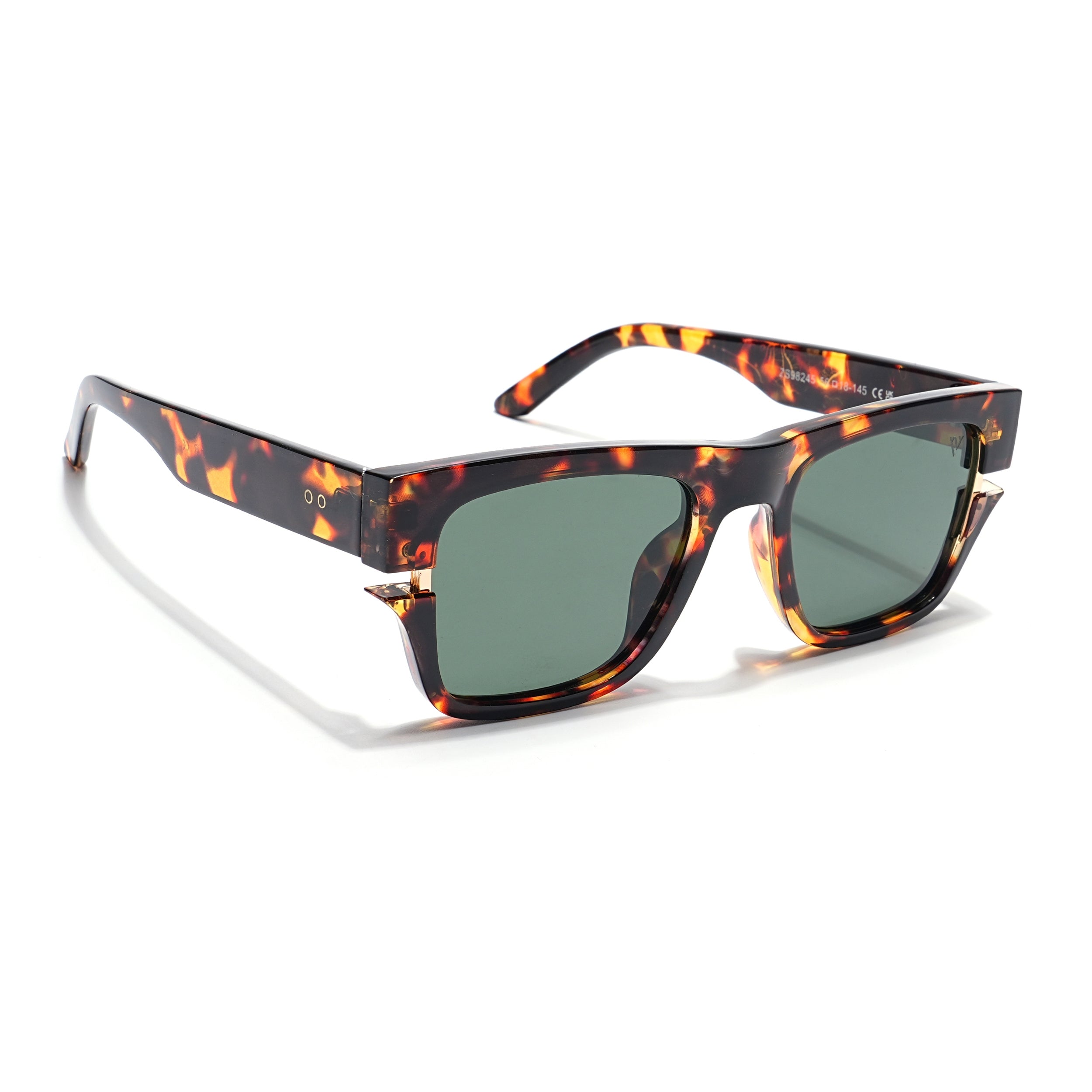 Wayfarer Sunglasses (Green Lens | Demi Brown Frame - PMG6047)