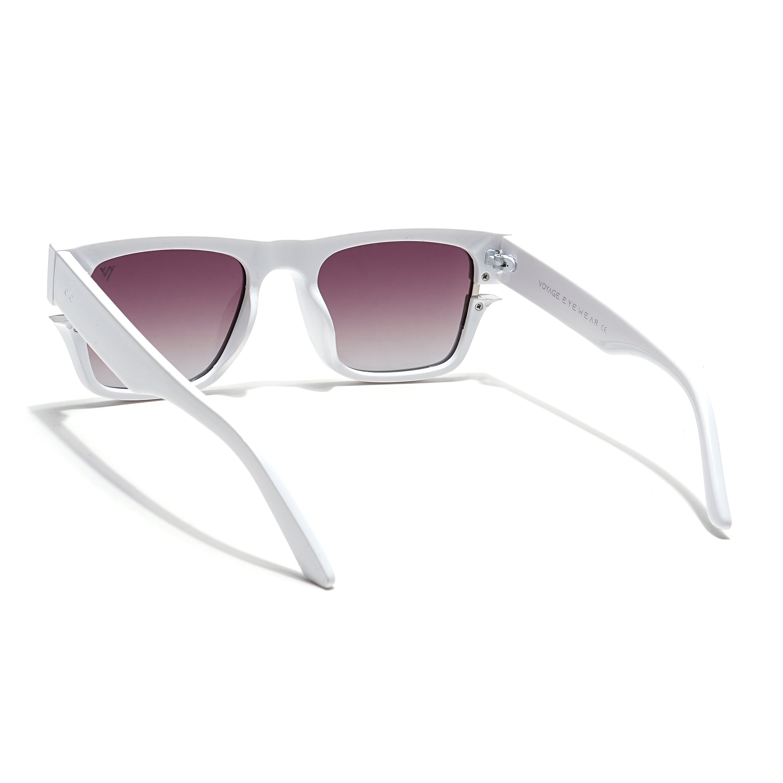 Wayfarer Sunglasses (Brown & Clear Lens | White Frame - PMG6048)