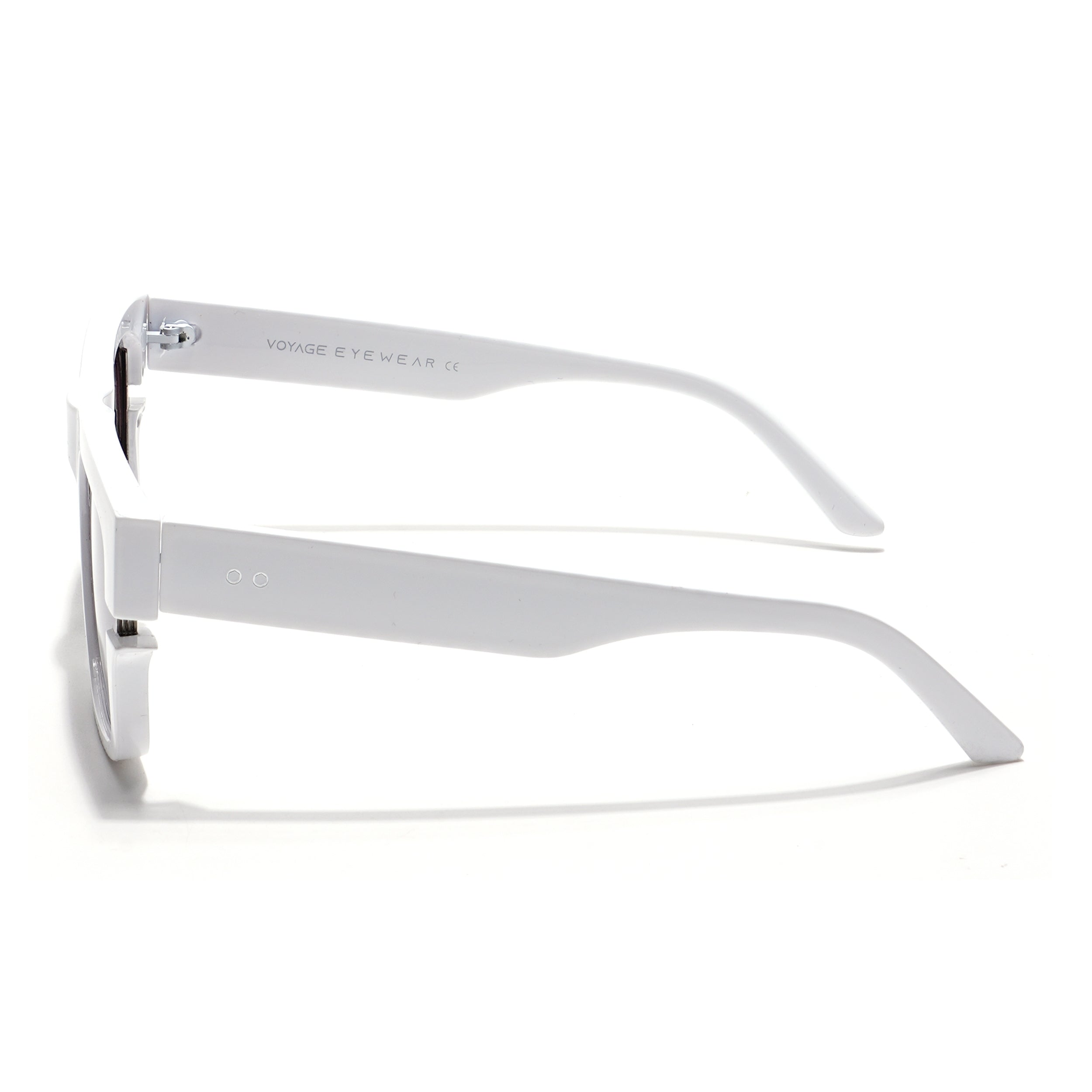 Wayfarer Sunglasses (Brown & Clear Lens | White Frame - PMG6048)