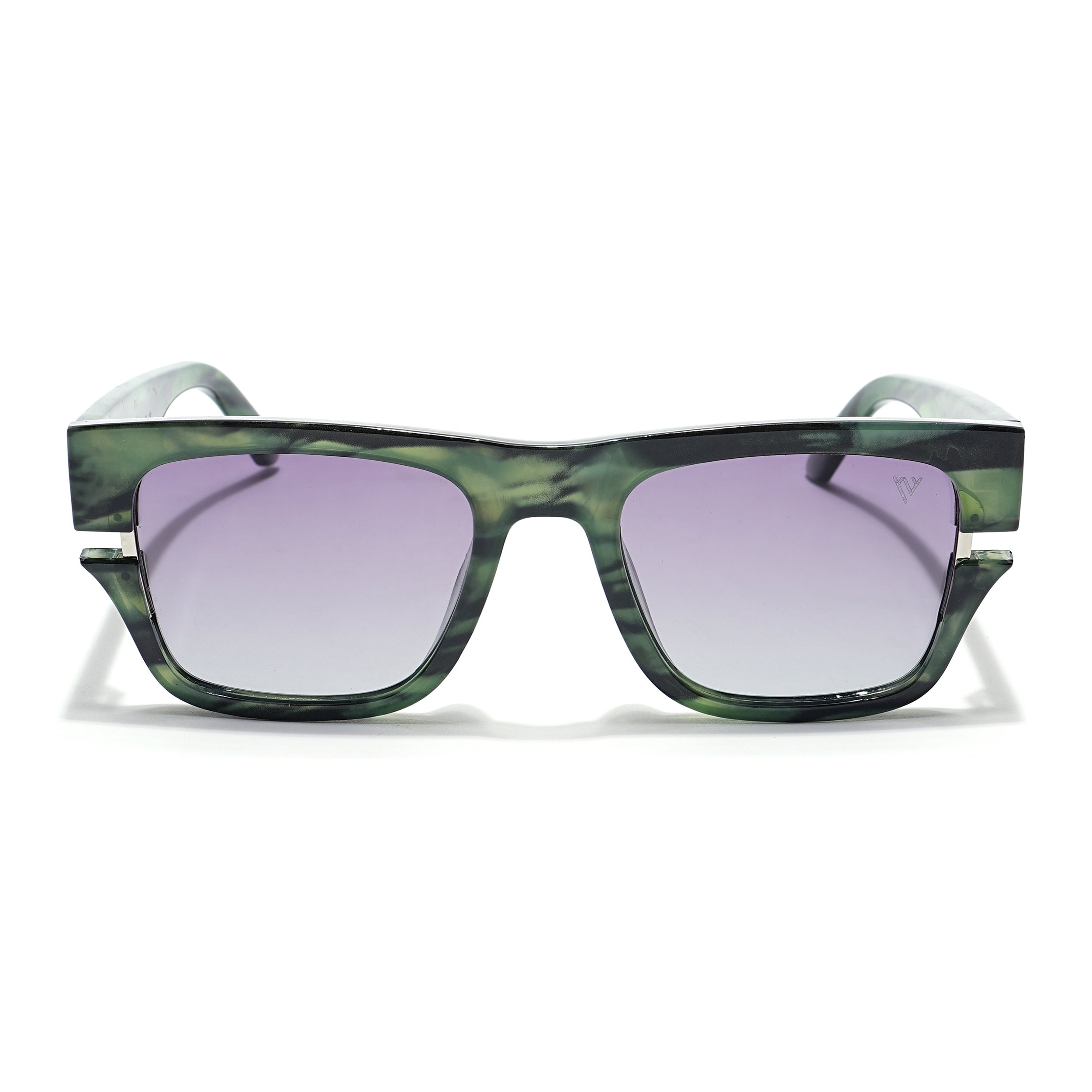 Wayfarer Sunglasses (Grey & Clear Lens | Green & Black Frame - PMG6049)