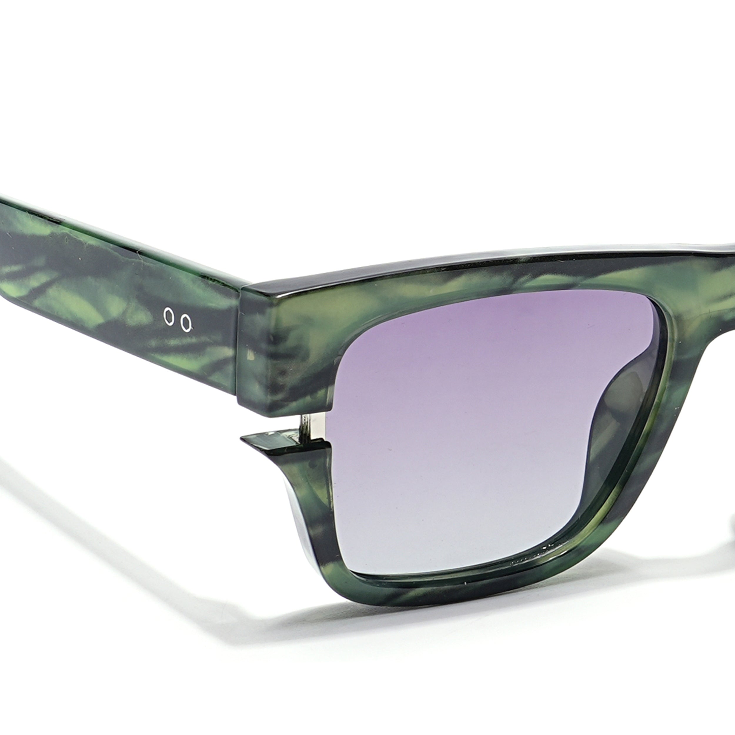 Wayfarer Sunglasses (Grey & Clear Lens | Green & Black Frame - PMG6049)