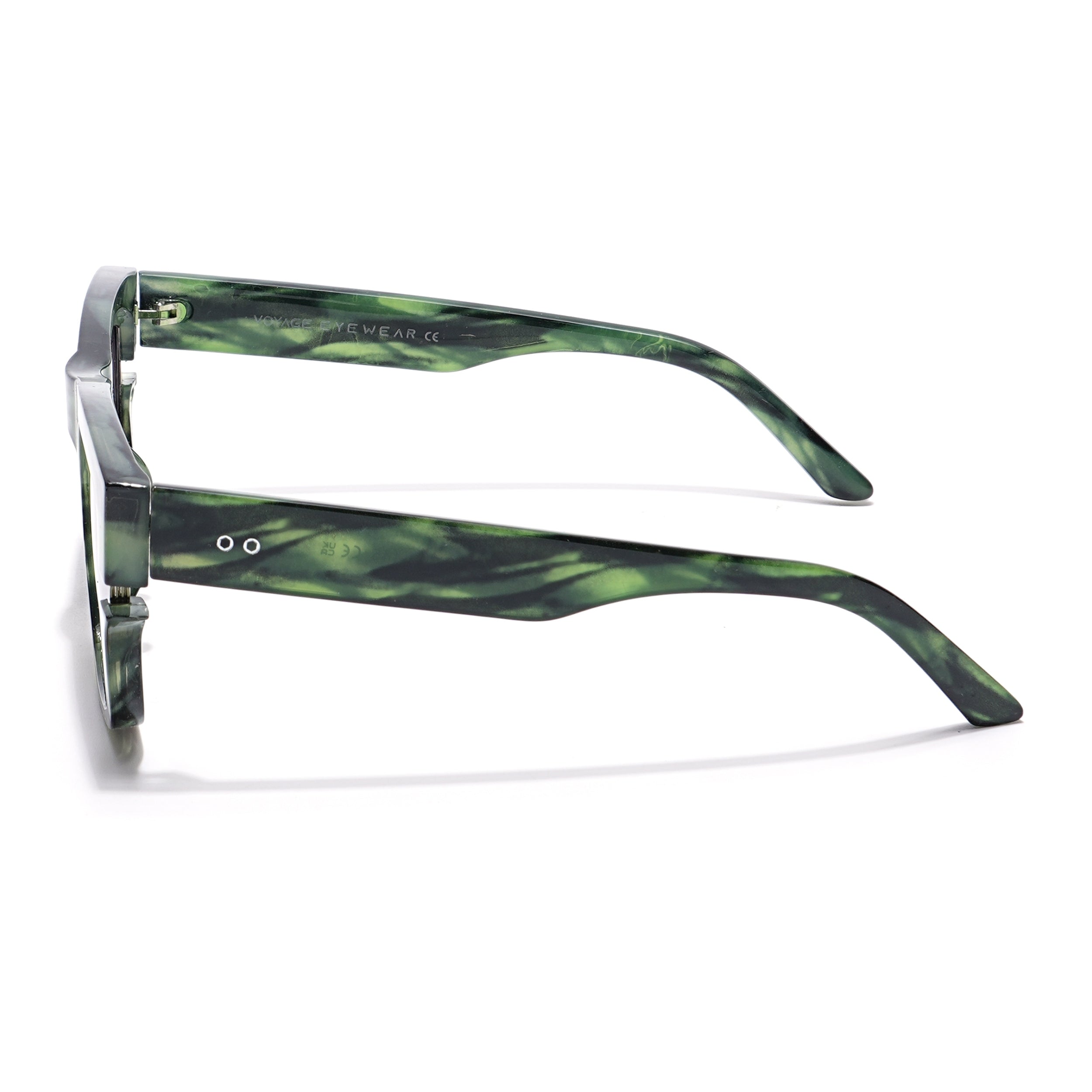 Wayfarer Sunglasses (Grey & Clear Lens | Green & Black Frame - PMG6049)
