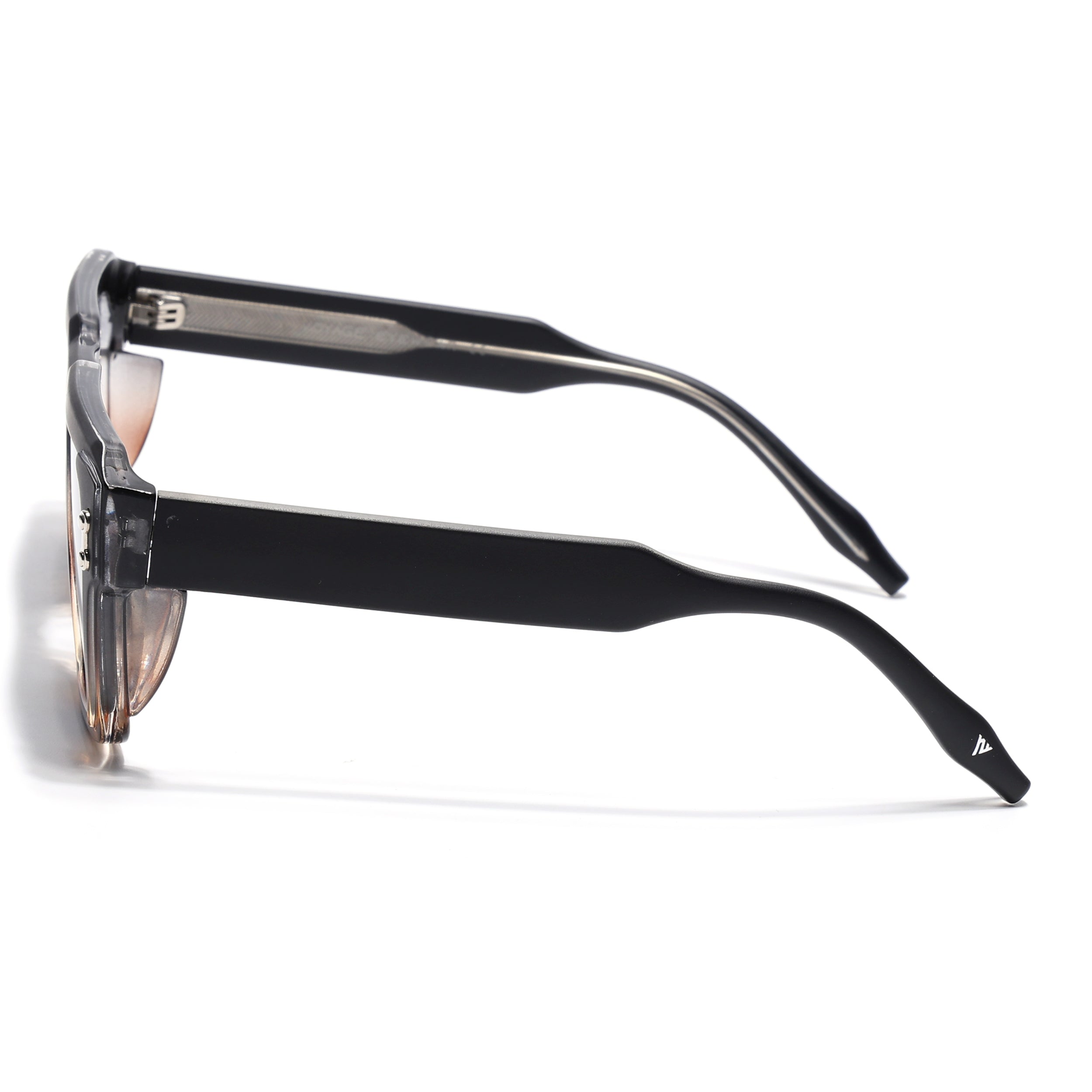Square Sunglasses for Men & Women (Grey Lens | Black & Demi Brown Frame - SLMG7238)