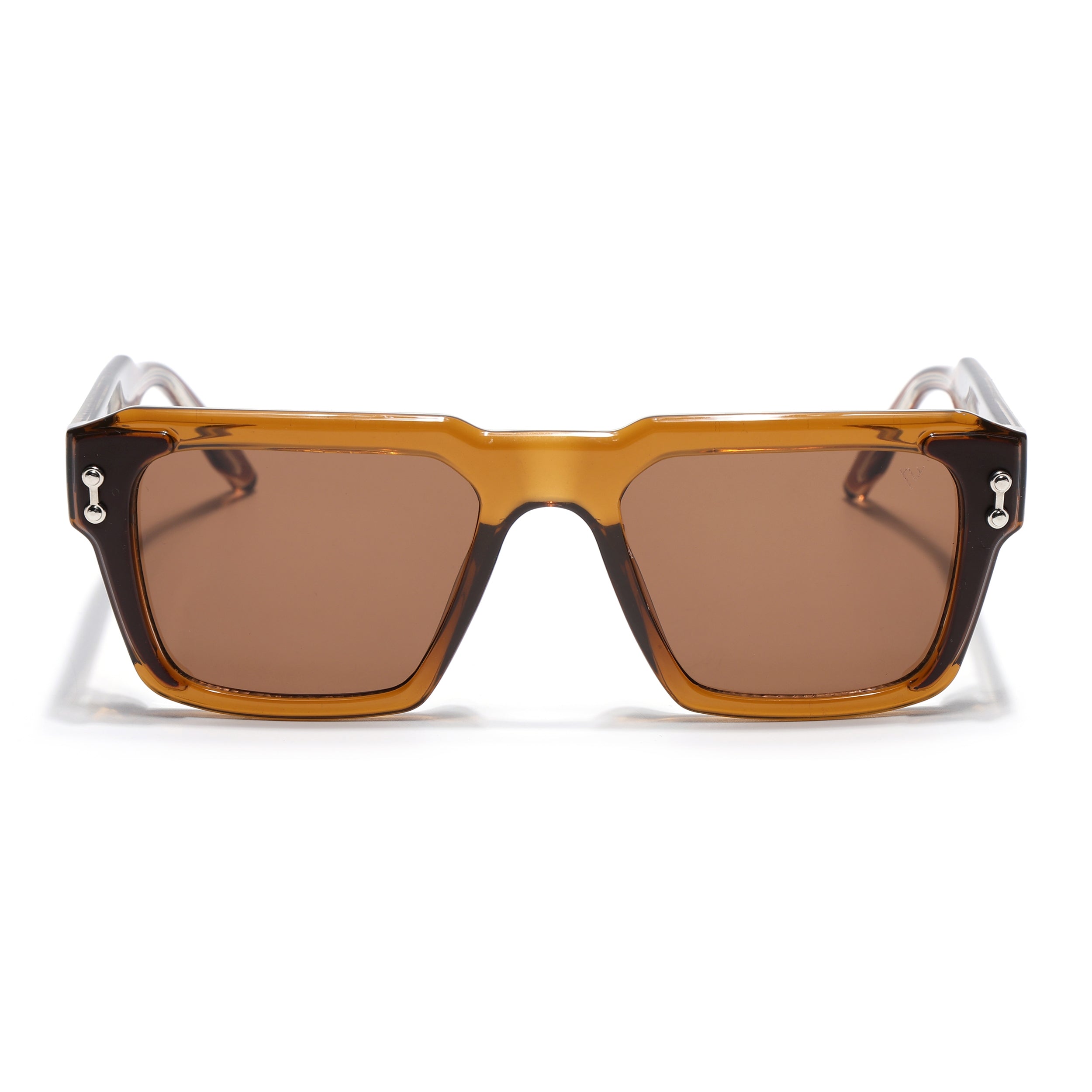 Square Sunglasses for Men & Women (Brown Lens | Brown Frame - SLMG7239)