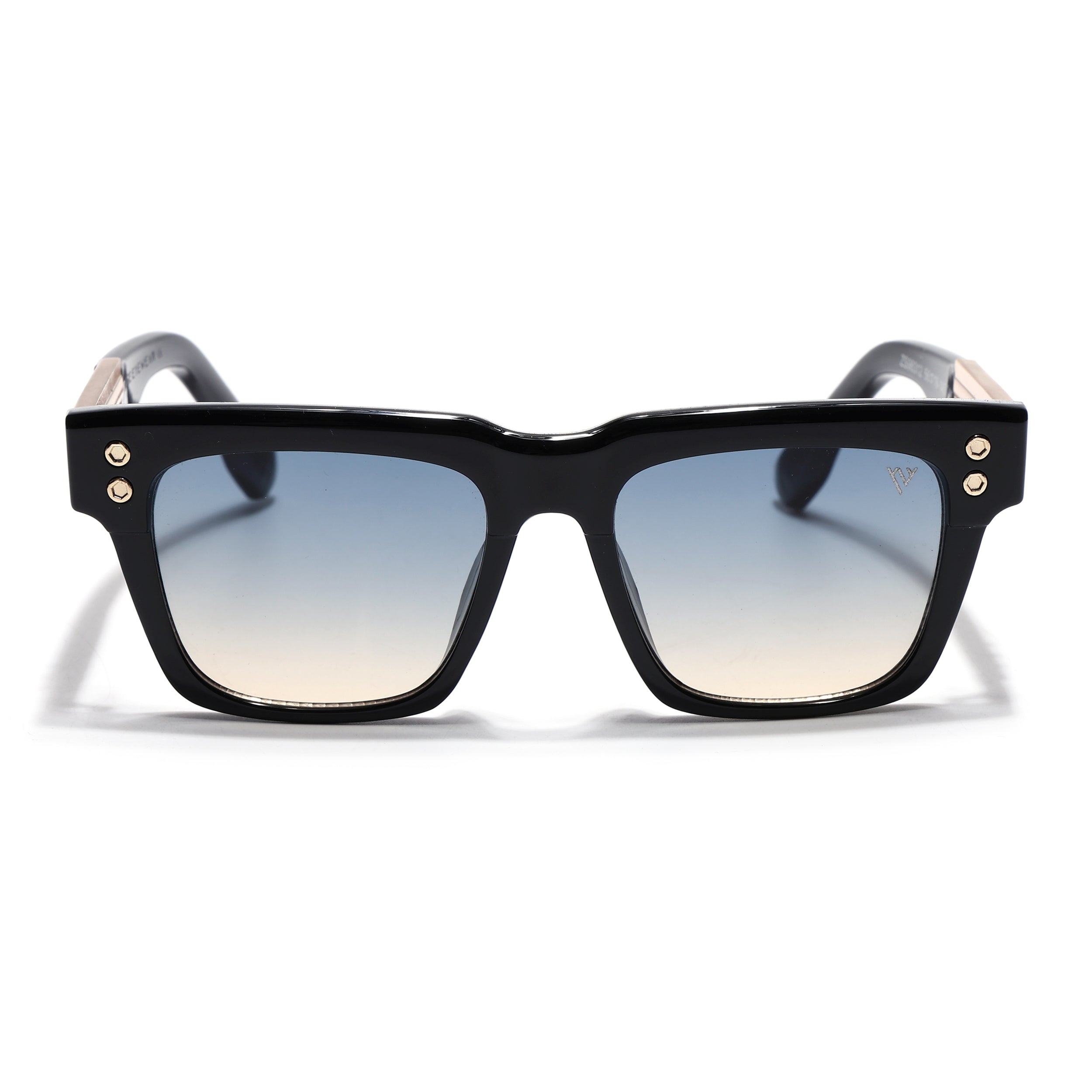 Rizzler | Black Square Sunglasses | Blue & Brown Lens - MG7594