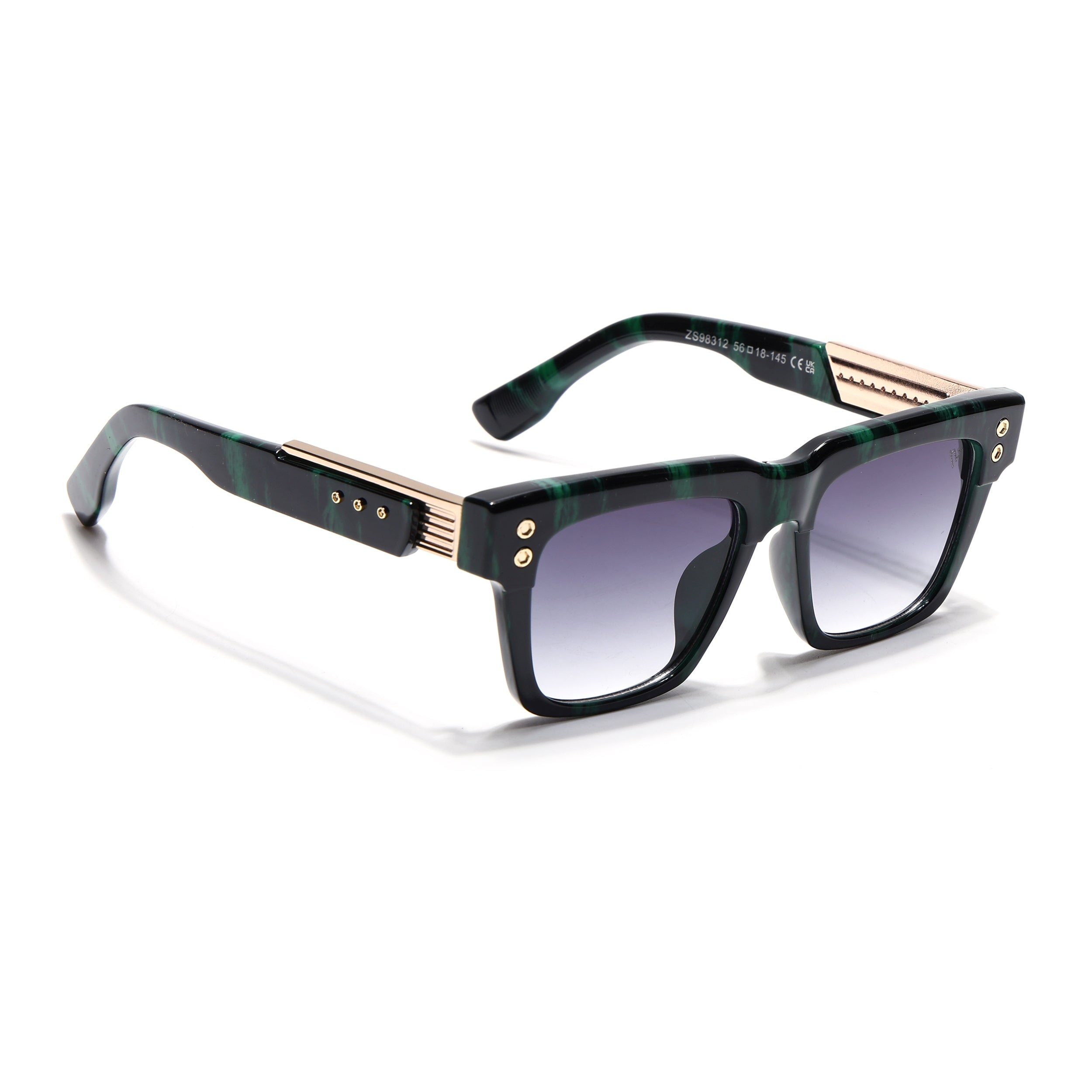 Rizzler | Demi Green Square Sunglasses | Grey & Clear Lens - MG7596