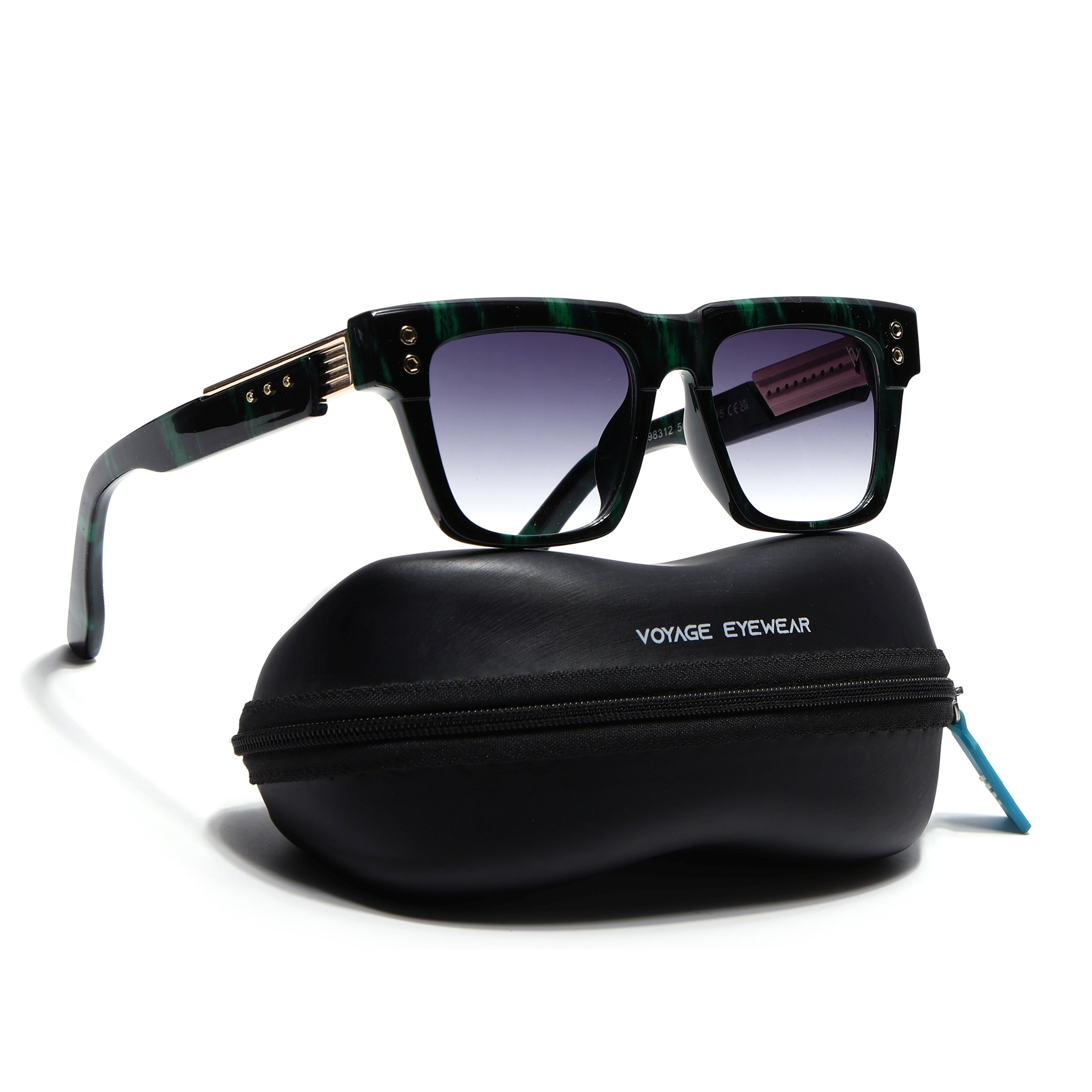 Rizzler | Demi Green Square Sunglasses | Grey & Clear Lens - MG7596