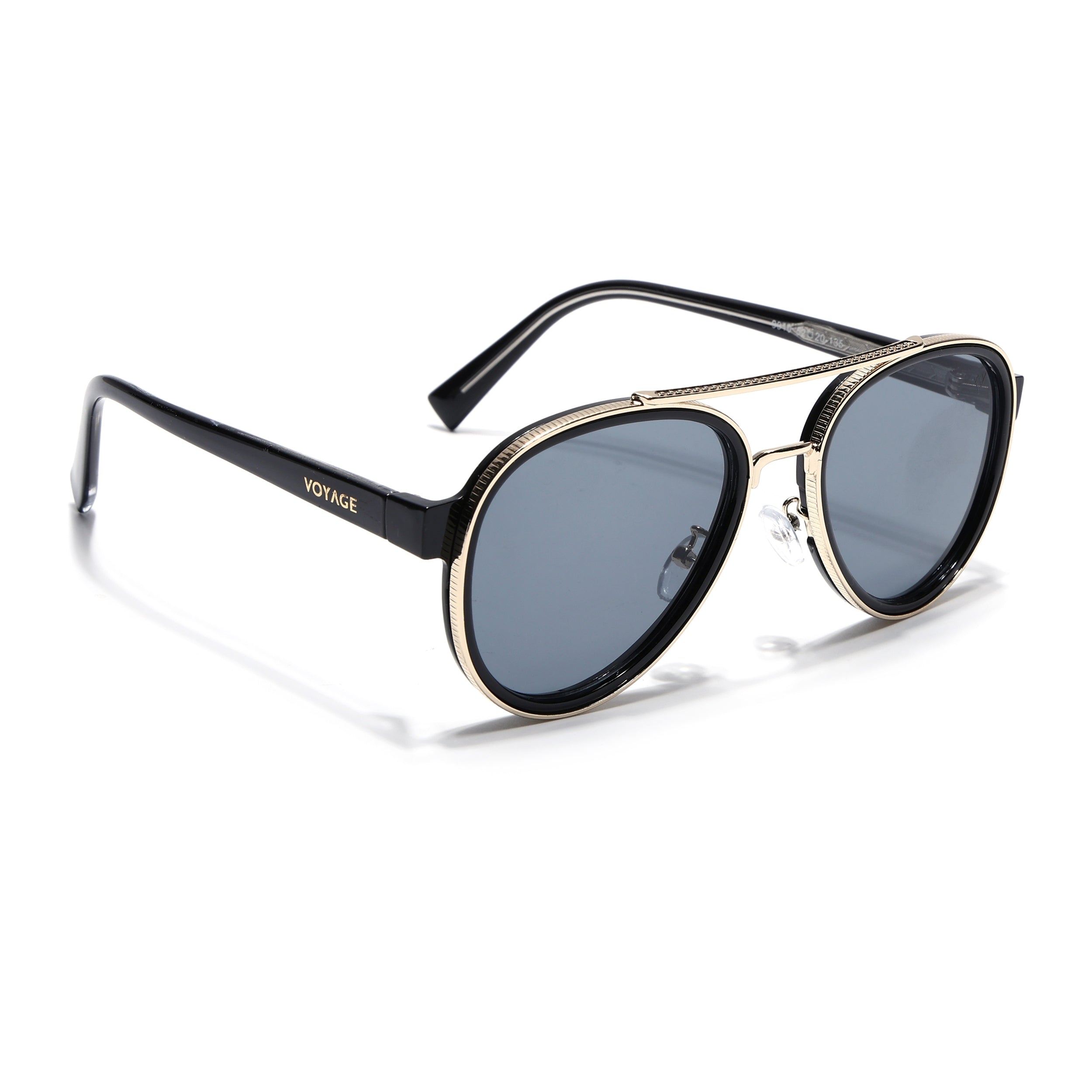 Signature Aviator | Golden & Black Sunglasses | Grey Lens - MG7151