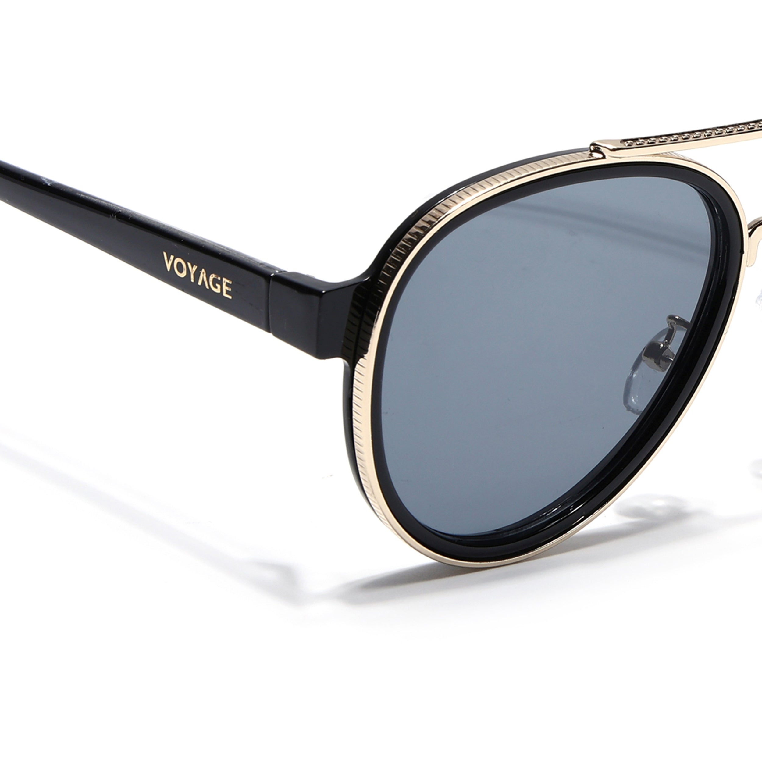 Signature Aviator | Golden & Black Sunglasses | Grey Lens - MG7151