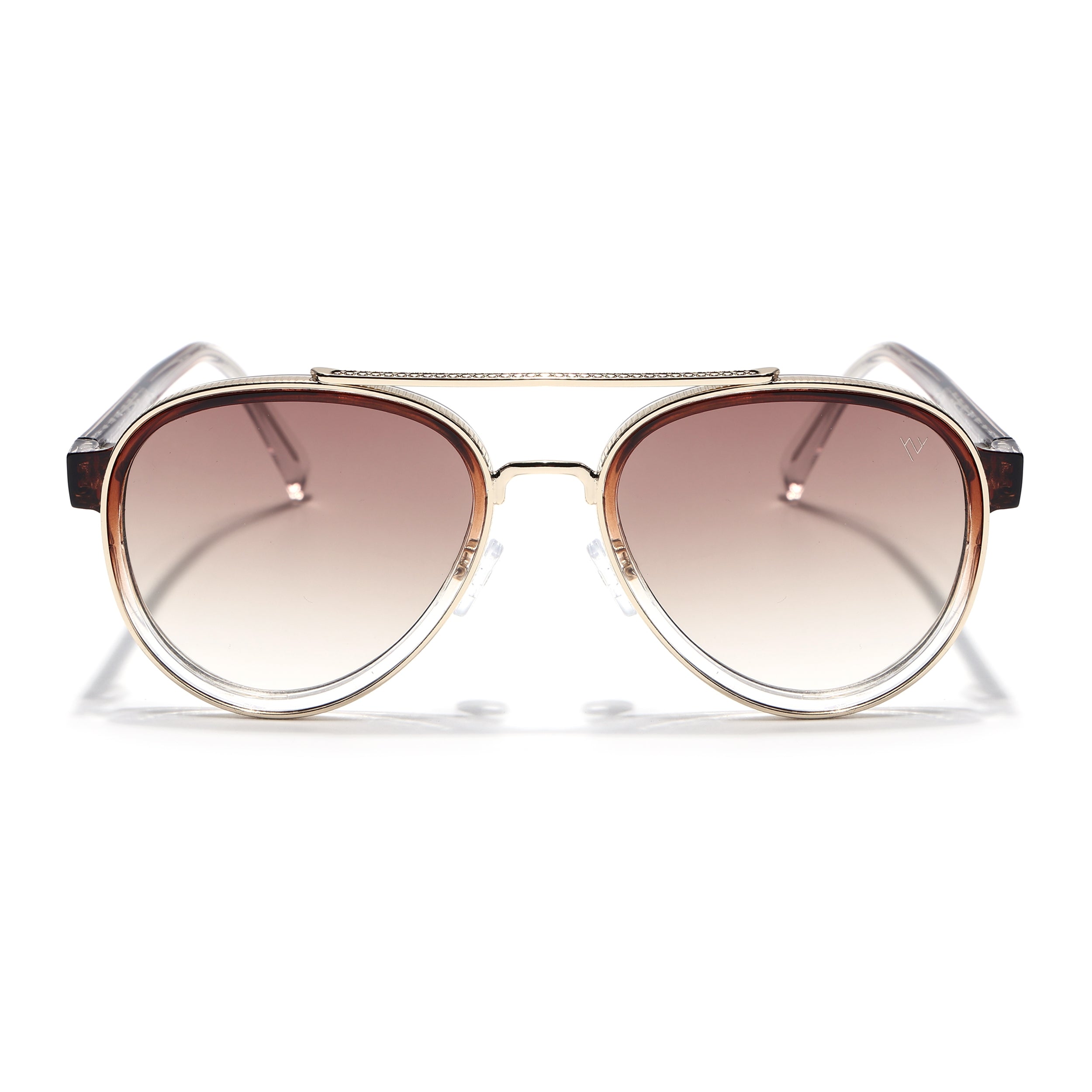 Signature Aviator | Golden & Brown Sunglasses | Brown & Clear Lens - MG7152