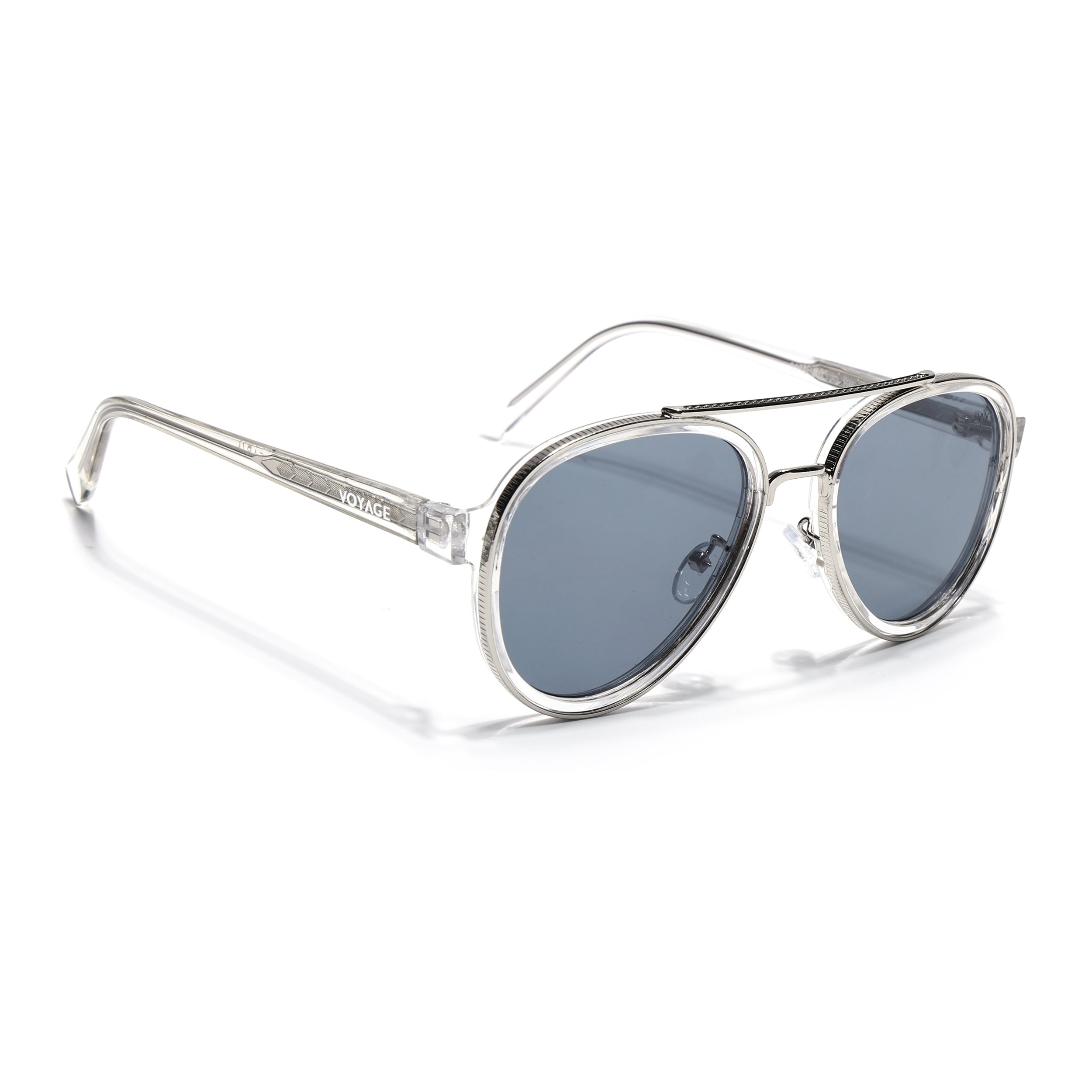 Signature Aviator | Silver & Transparent Sunglasses | Grey Lens - MG7154
