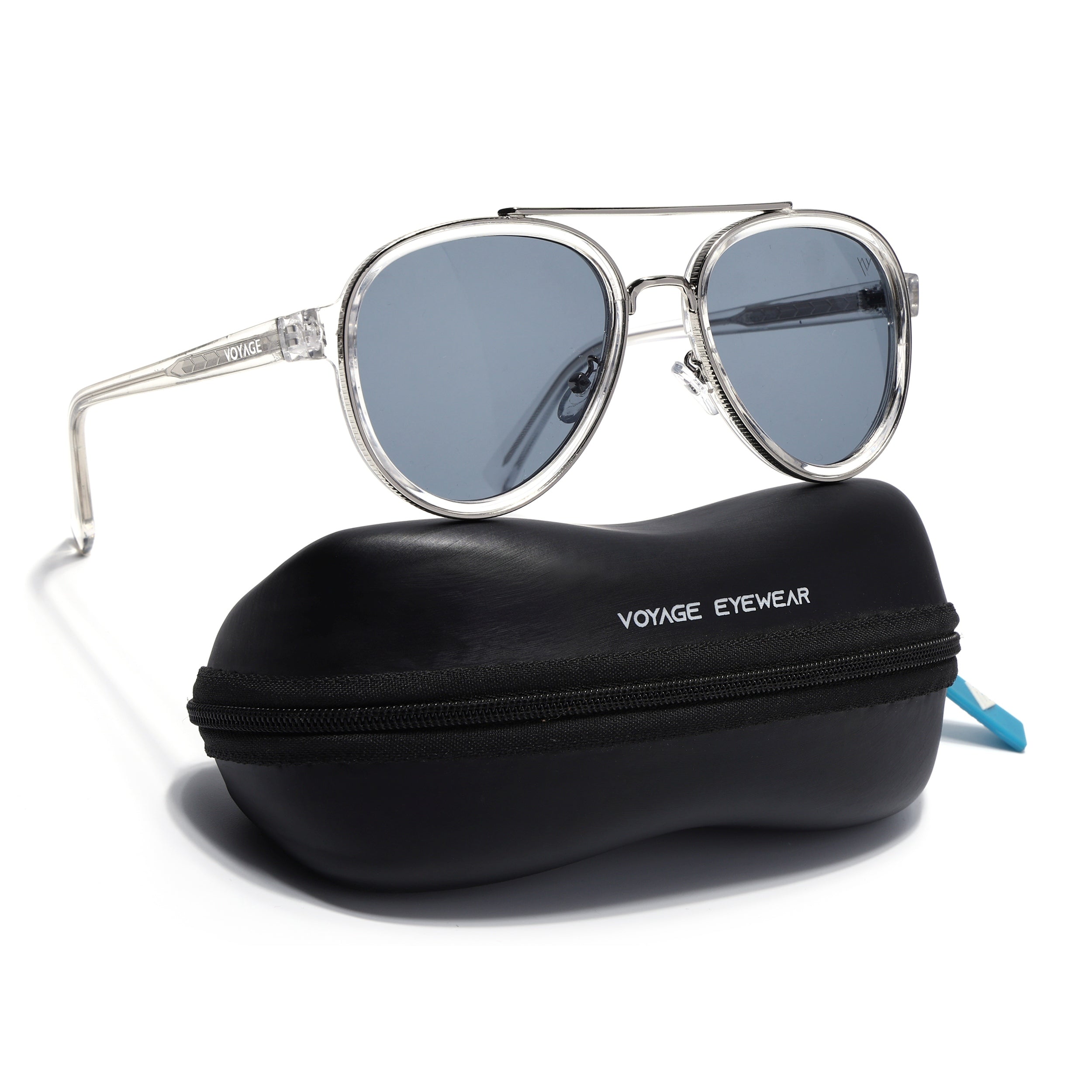 Signature Aviator | Silver & Transparent Sunglasses | Grey Lens - MG7154