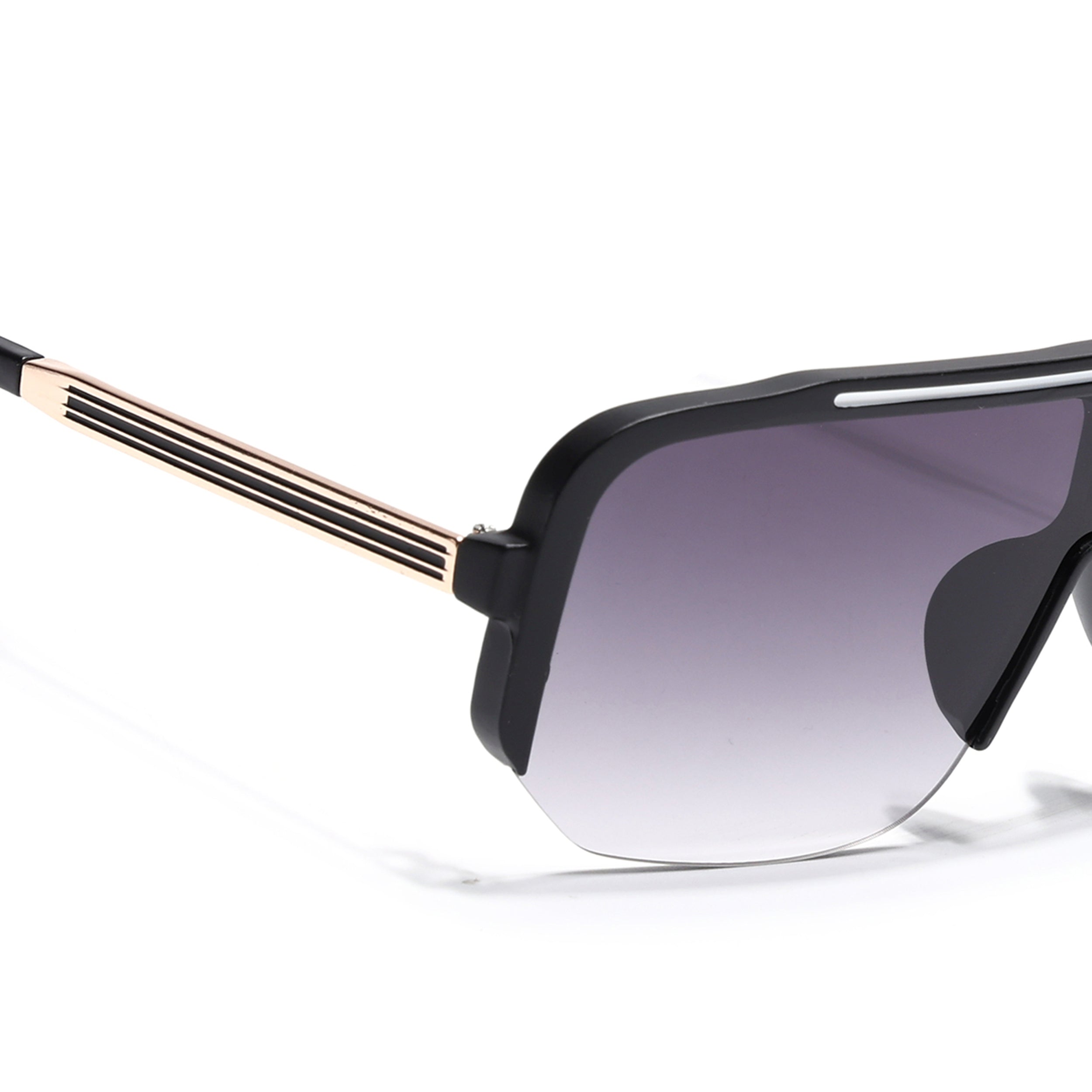 Wayfarer Sunglasses for Men & Women (Grey & Clear Lens | Matt Black Frame - MG7325)