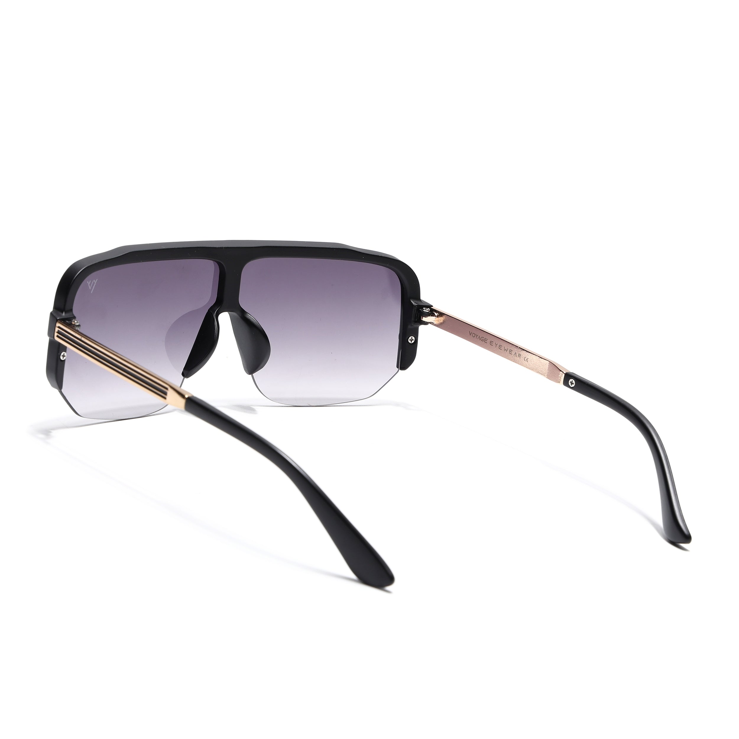 Wayfarer Sunglasses for Men & Women (Grey & Clear Lens | Matt Black Frame - MG7325)