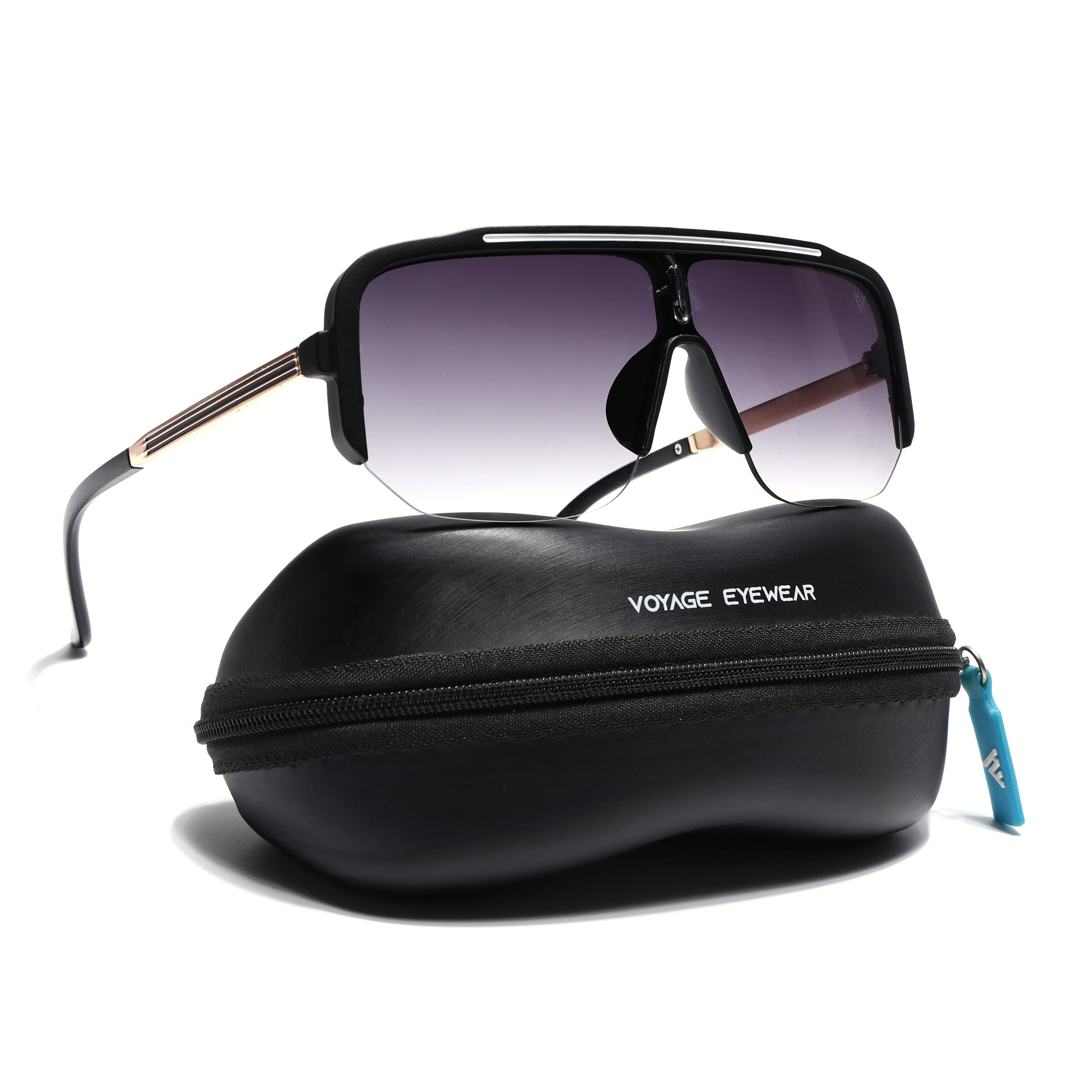 Wayfarer Sunglasses for Men & Women (Grey & Clear Lens | Matt Black Frame - MG7325)