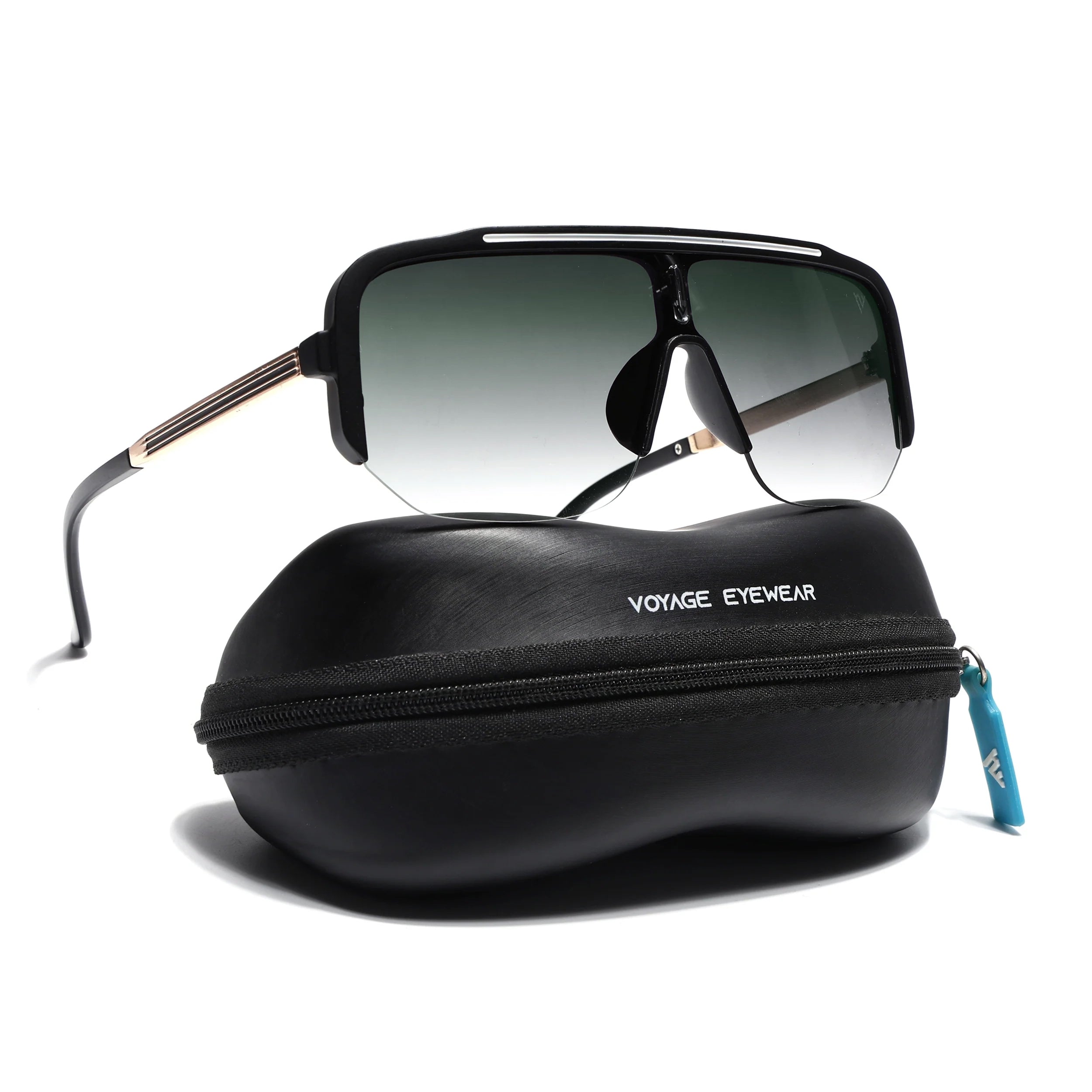 Knox | Matt Black Wayfarer Sunglasses | Olive & Clear Lens - MG7325