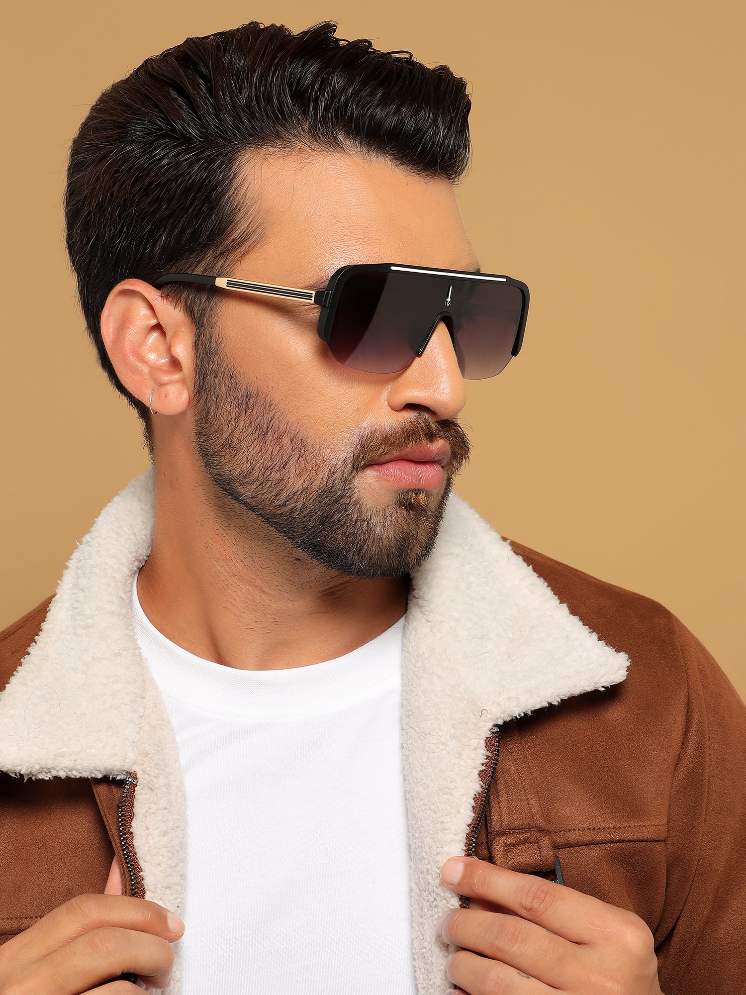 Knox | Brown Wayfarer Sunglasses | Brown & Clear Lens - MG7327