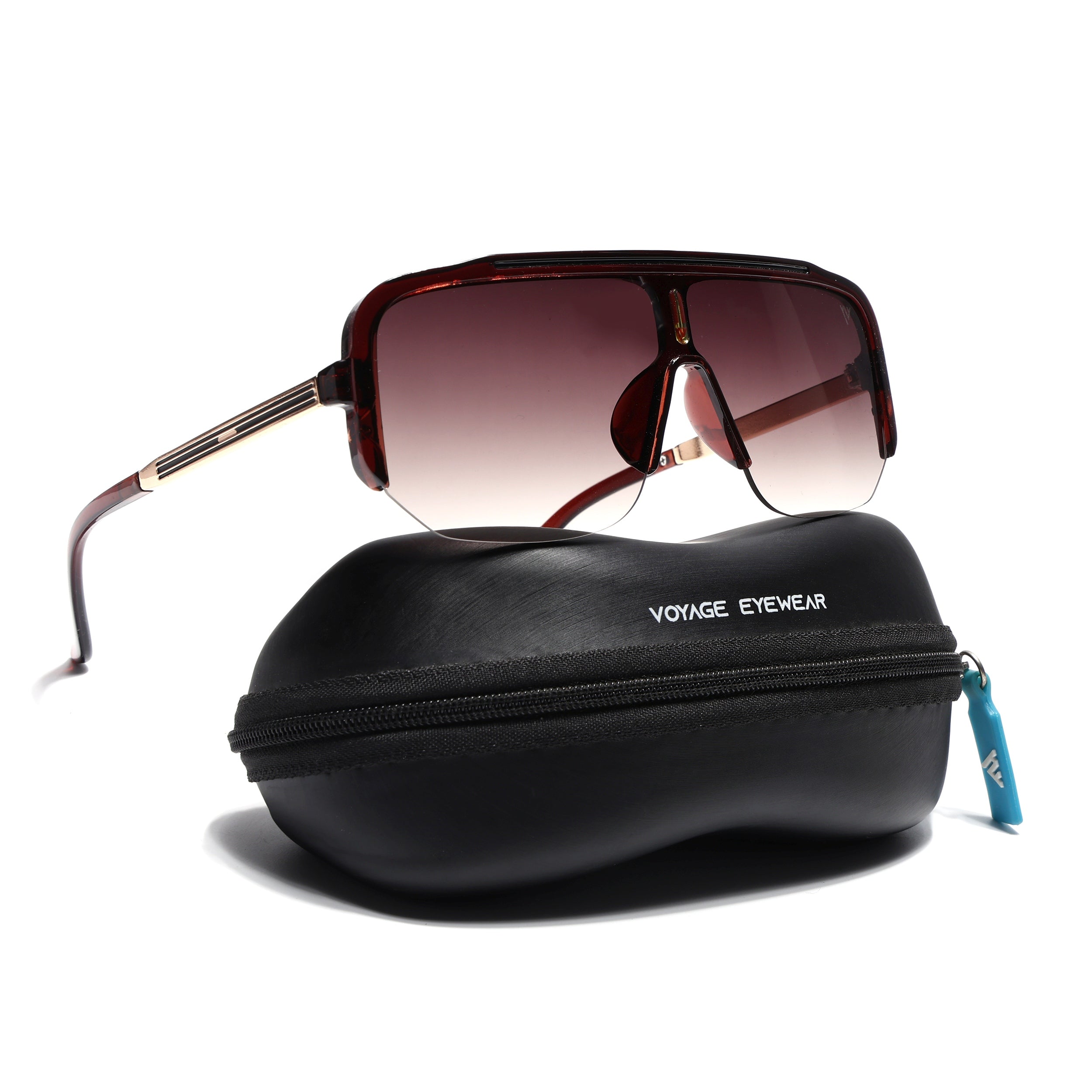 Wayfarer Sunglasses for Men & Women (Brown & Clear Lens | Brown Frame - MG7327)