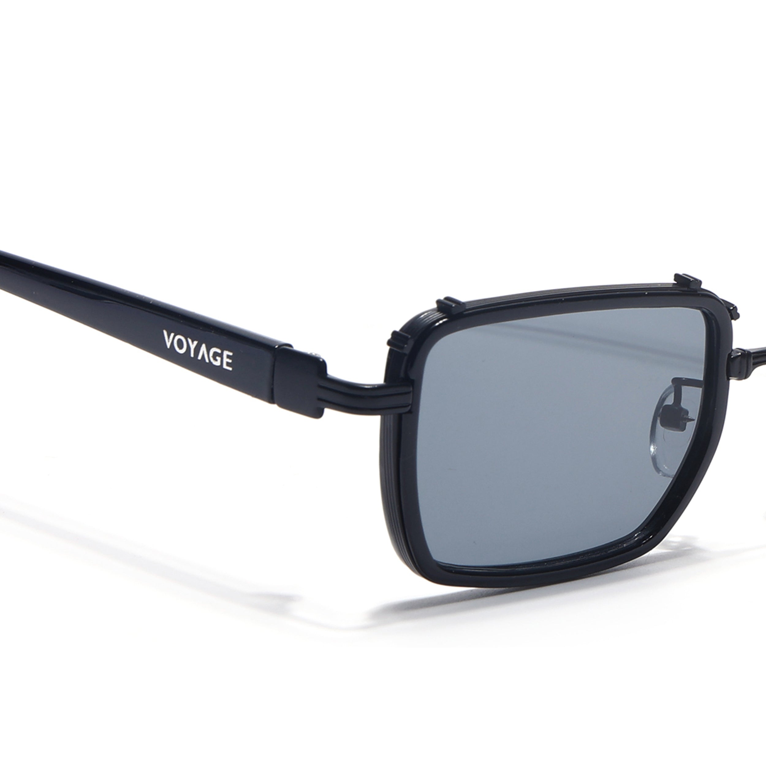Square Sunglasses for Men & Women (Grey Lens | Black Frame - MG7053)