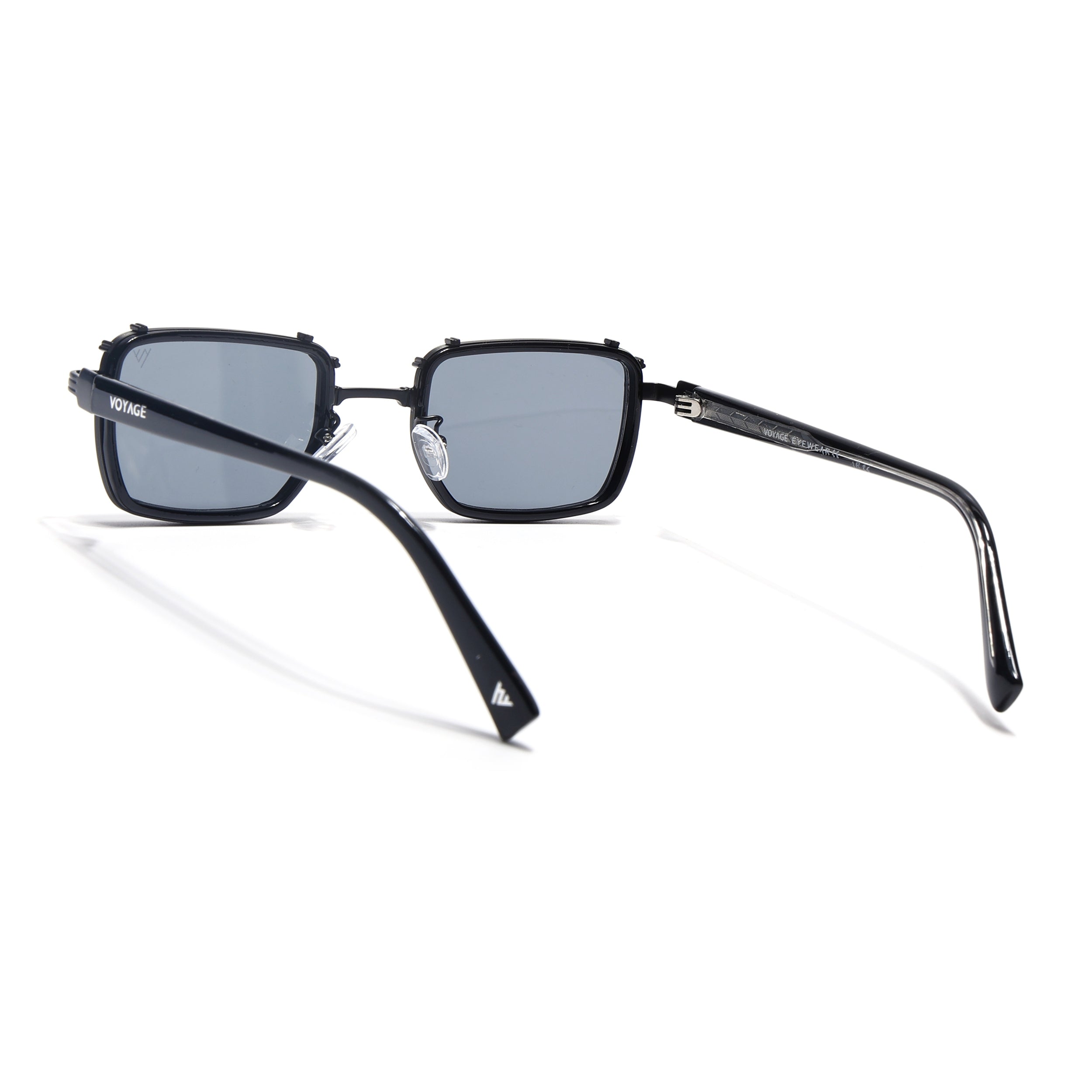 Square Sunglasses for Men & Women (Grey Lens | Black Frame - MG7053)