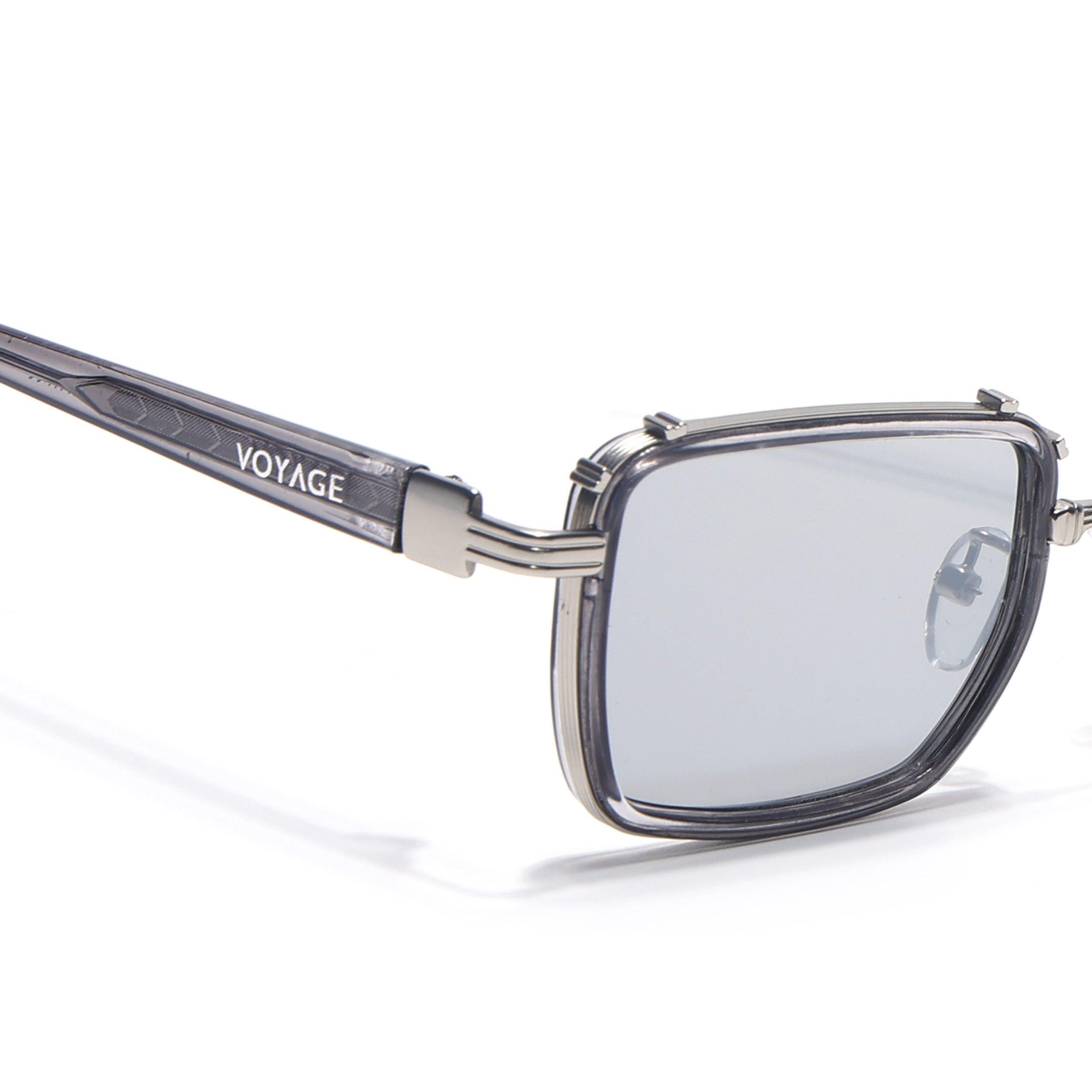 Square Sunglasses for Men & Women (Grey Lens | Silver & Grey Frame - MG7054)